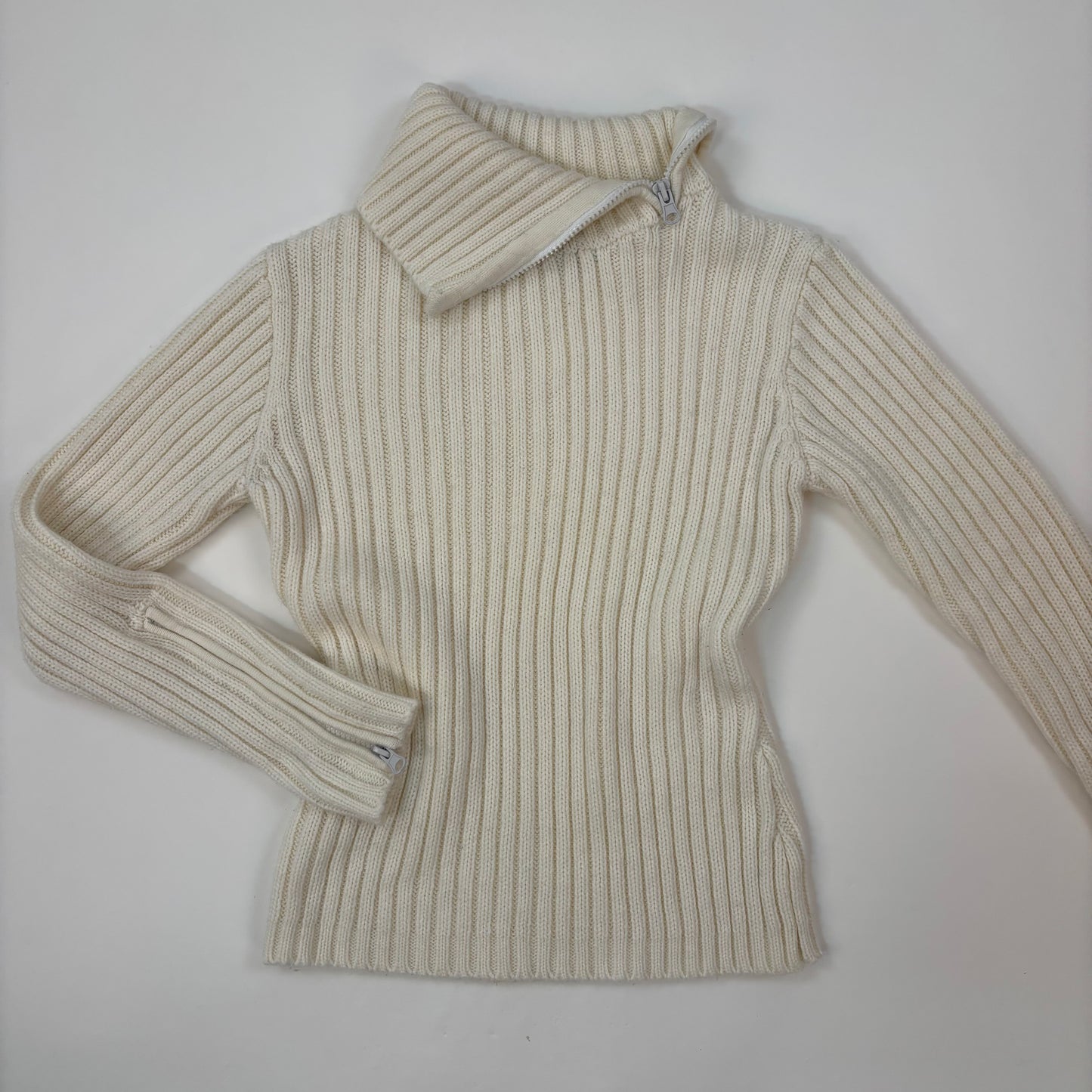 90s Thick Knit Cream Sweater - S