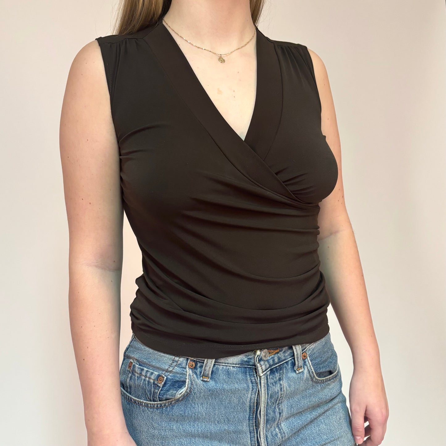 2000s Chocolate Brown Top - M/L