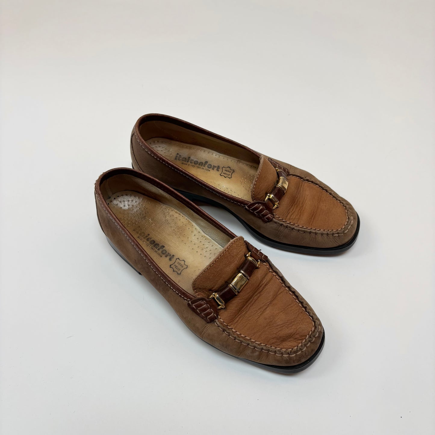 Vintage Brown Leather Loafers - 6.5