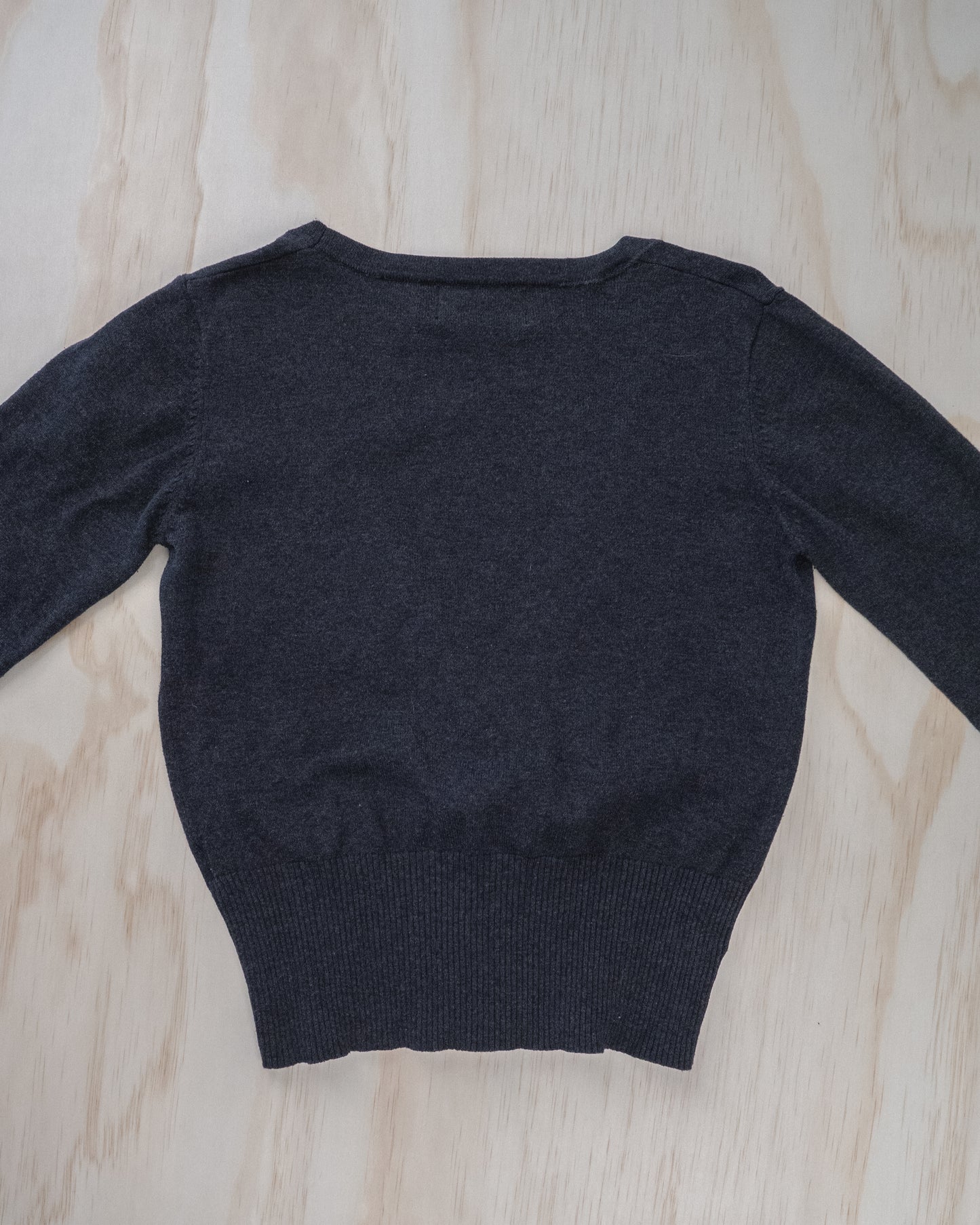 Vintage Dark Grey Quarter Sleeve Cardigan - XS