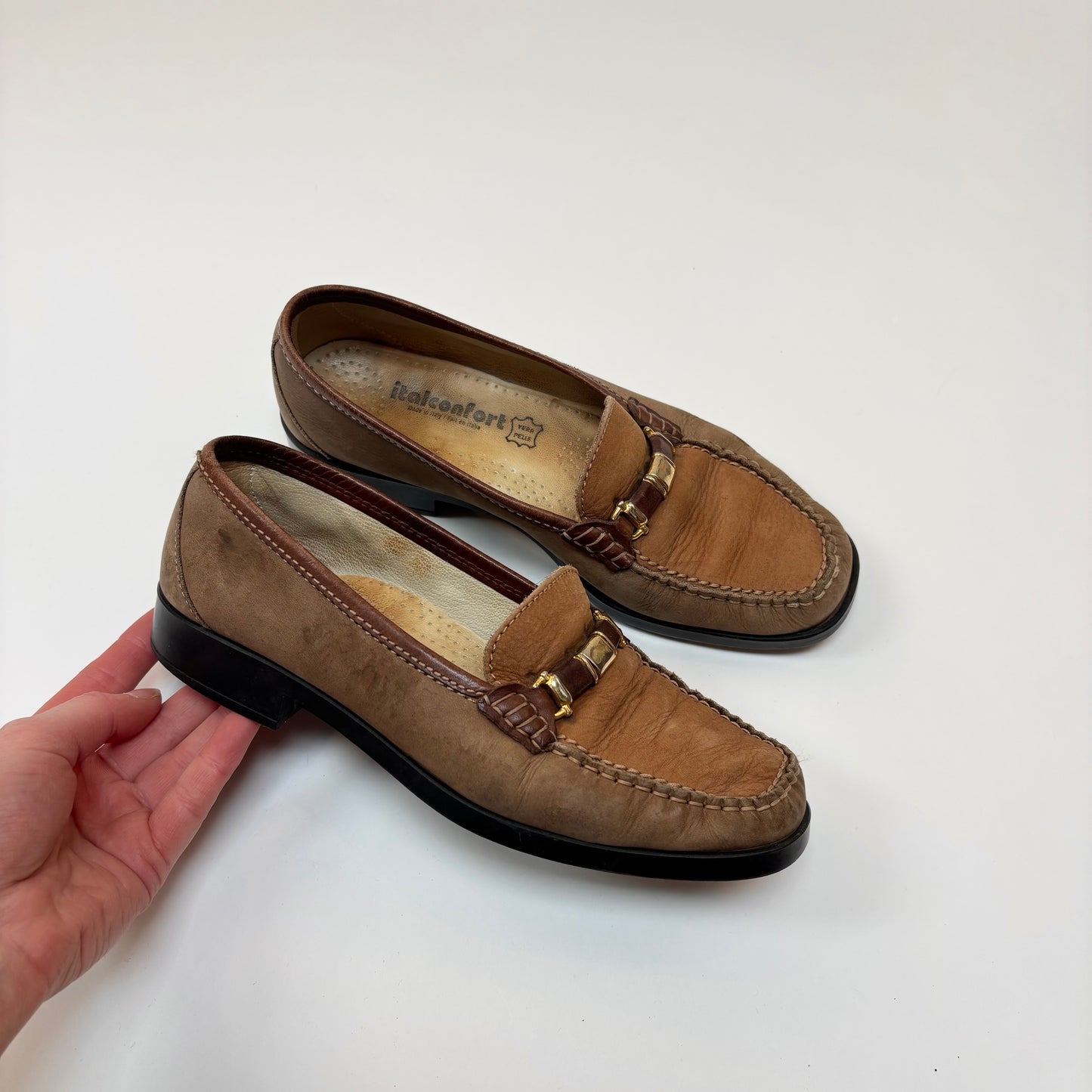 Vintage Brown Leather Loafers - 6.5