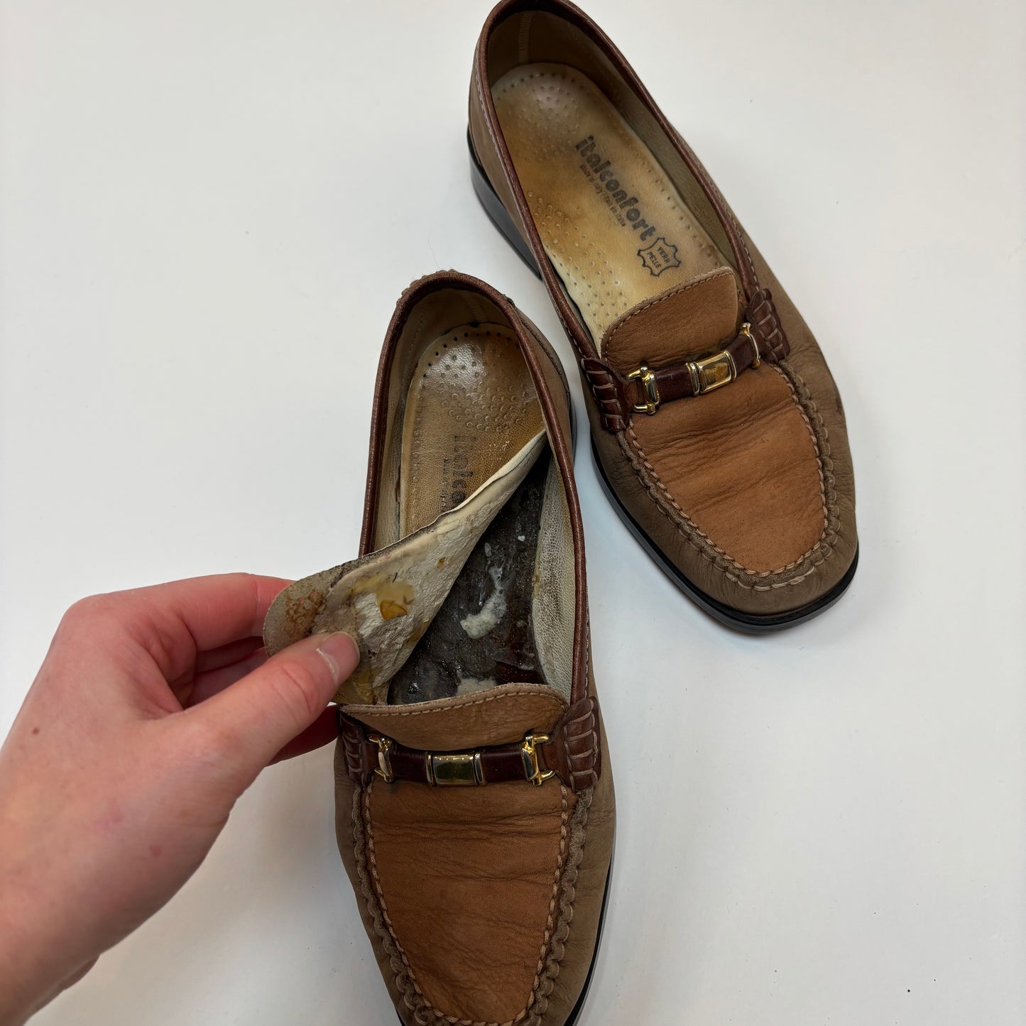 Vintage Brown Leather Loafers - 6.5