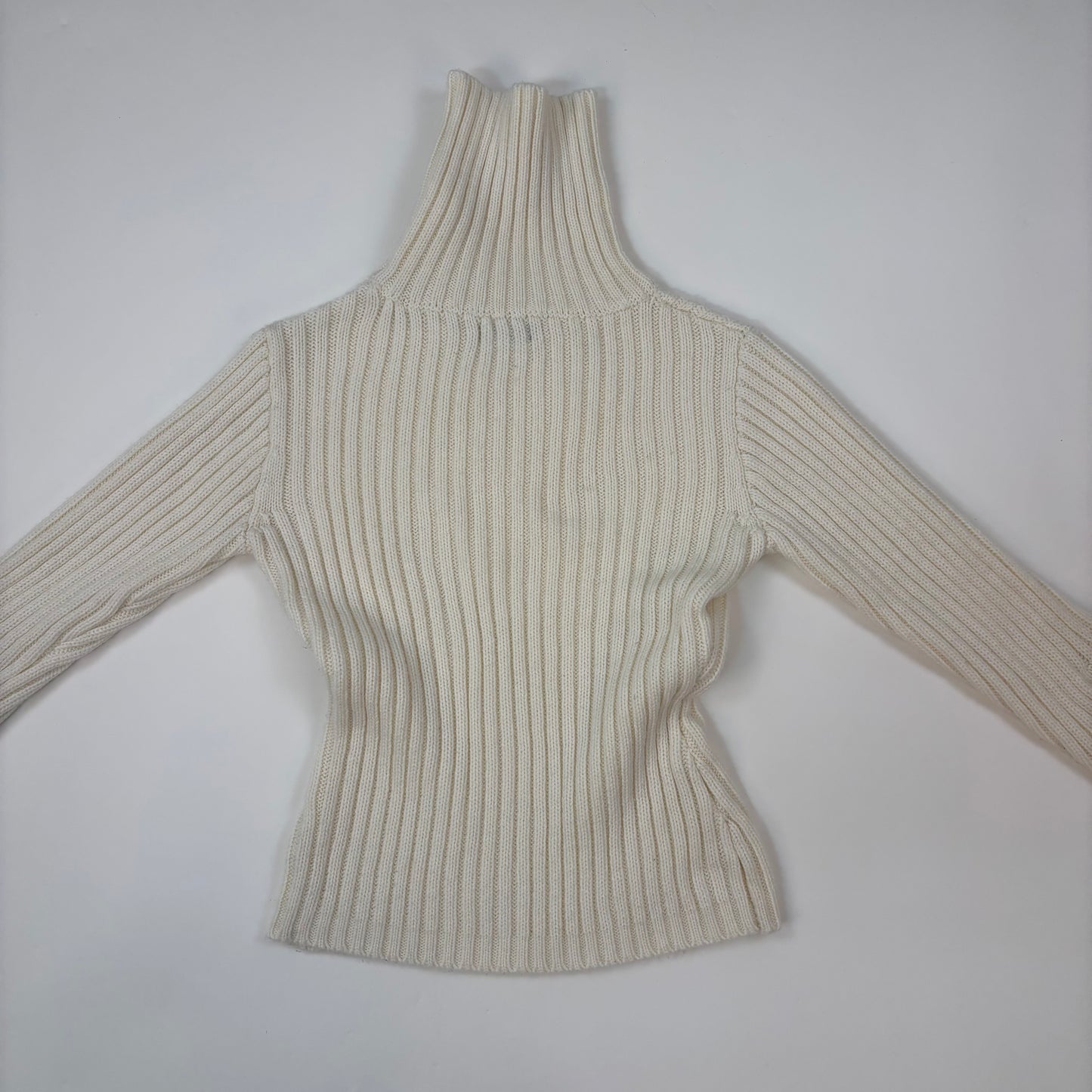 90s Thick Knit Cream Sweater - S