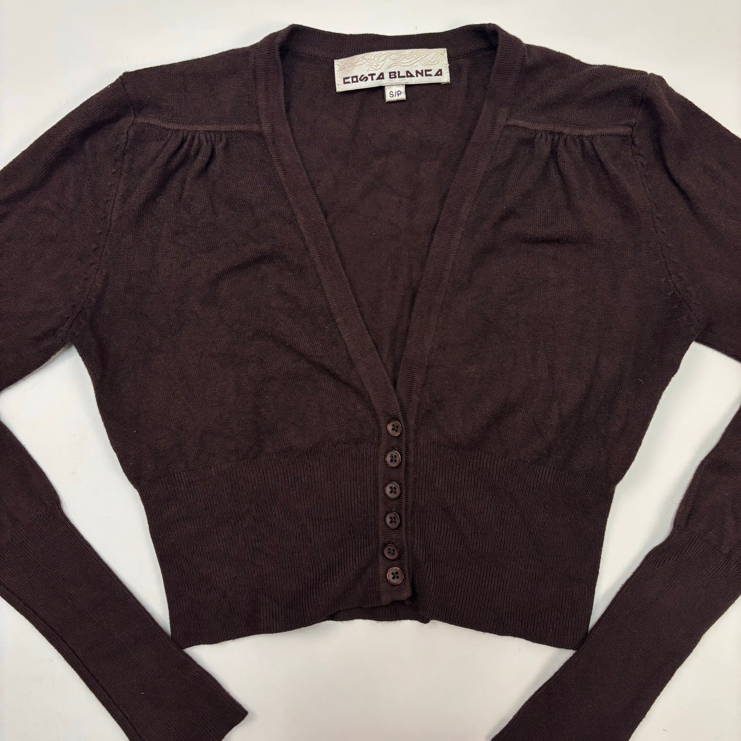 Vintage Chocolate Brown Little Cardigan - S