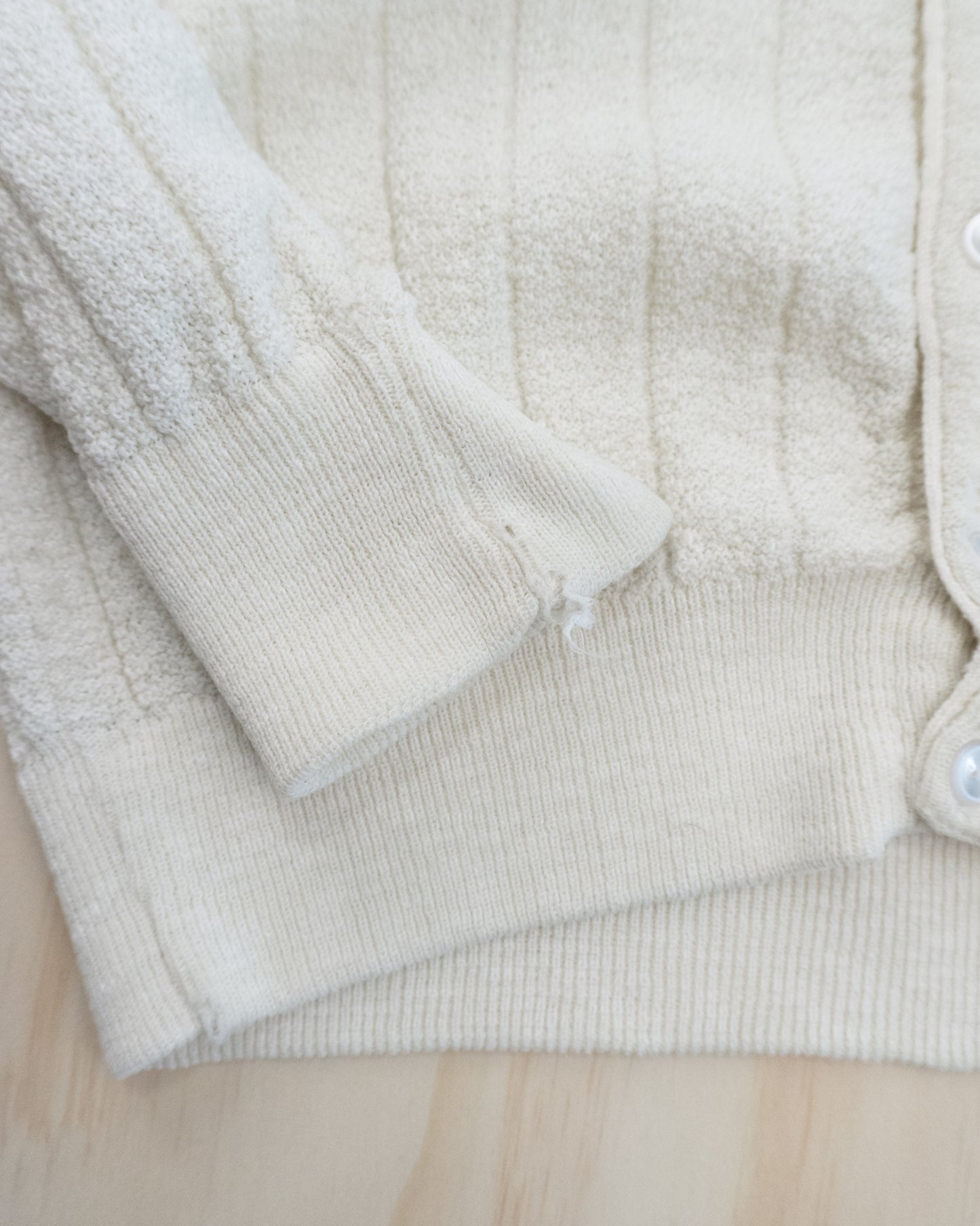 Vintage Cream Textured Cardigan - S-L