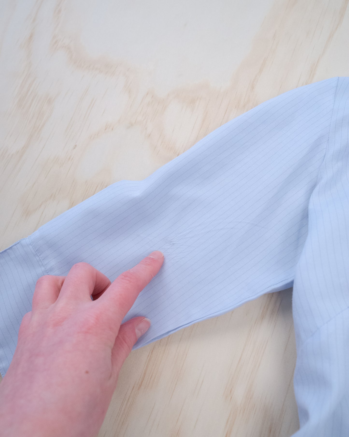 90s Baby Blue Stripe Button Up - S