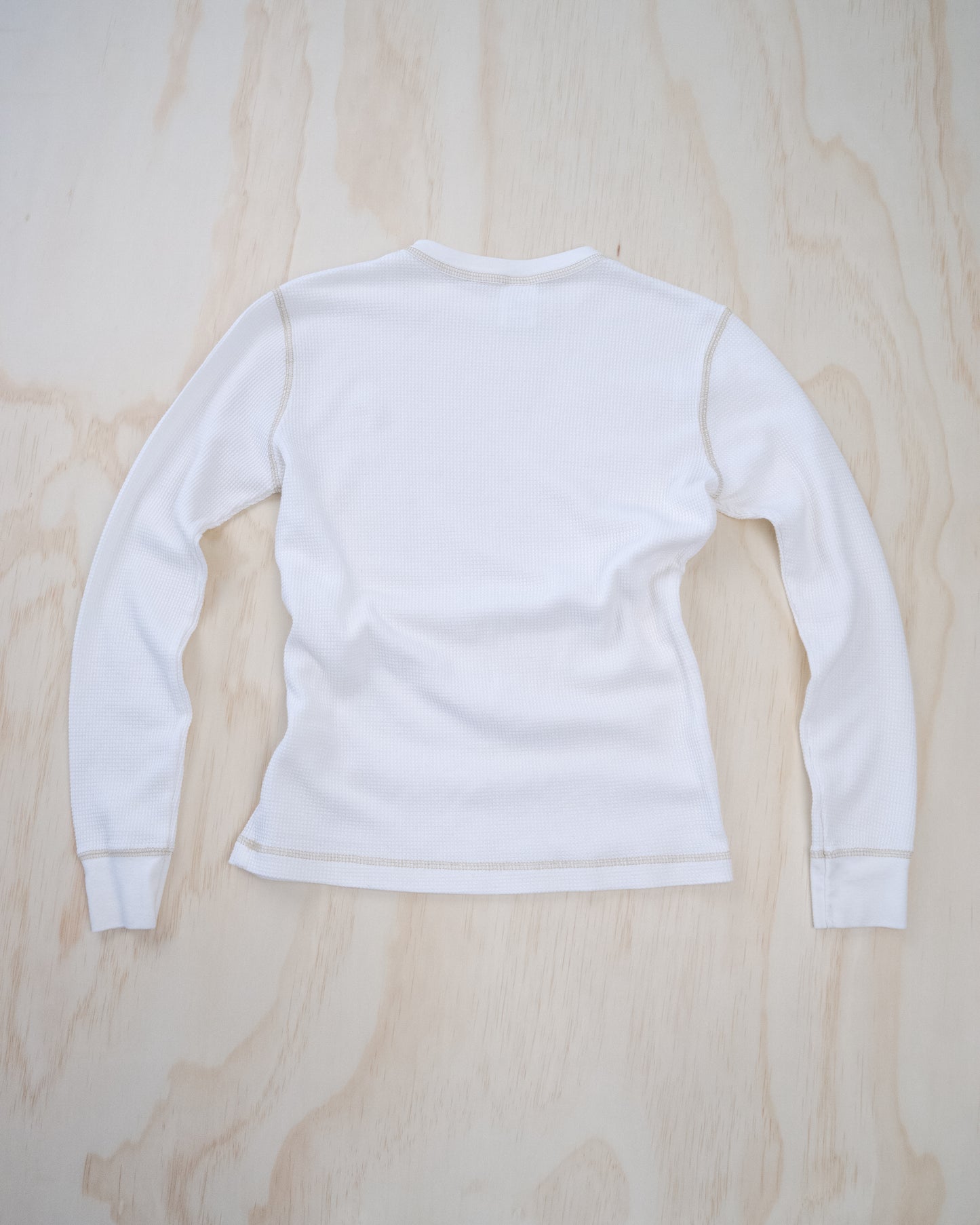 90s Cream Waffle Knit Long Sleeve - S