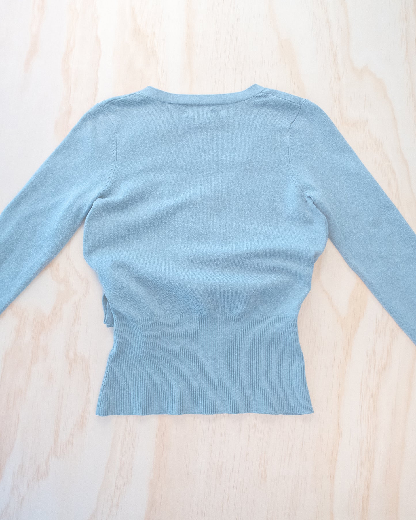 Blue Long Sleeve Knit Wrap - S/M