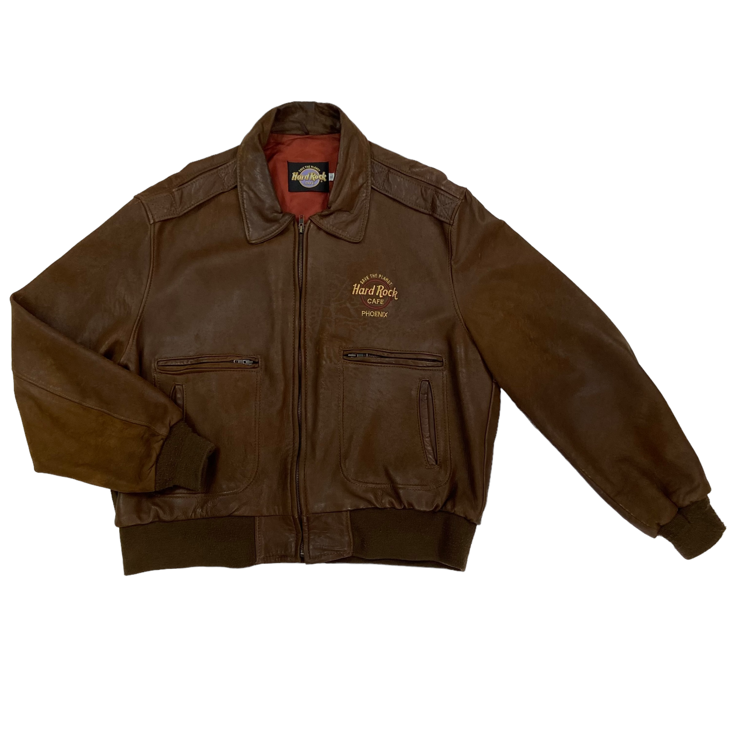 Vintage Hard Rock Cafe Leather Jacket XL LAWRENCE CITIZEN