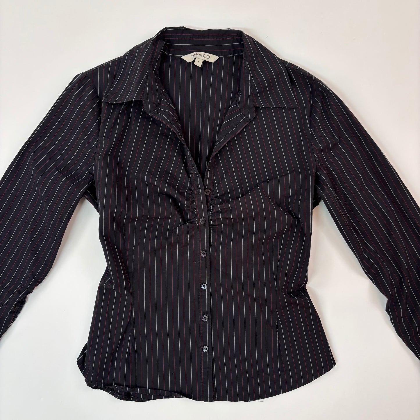 90s RW&CO Stripe Blouse - L