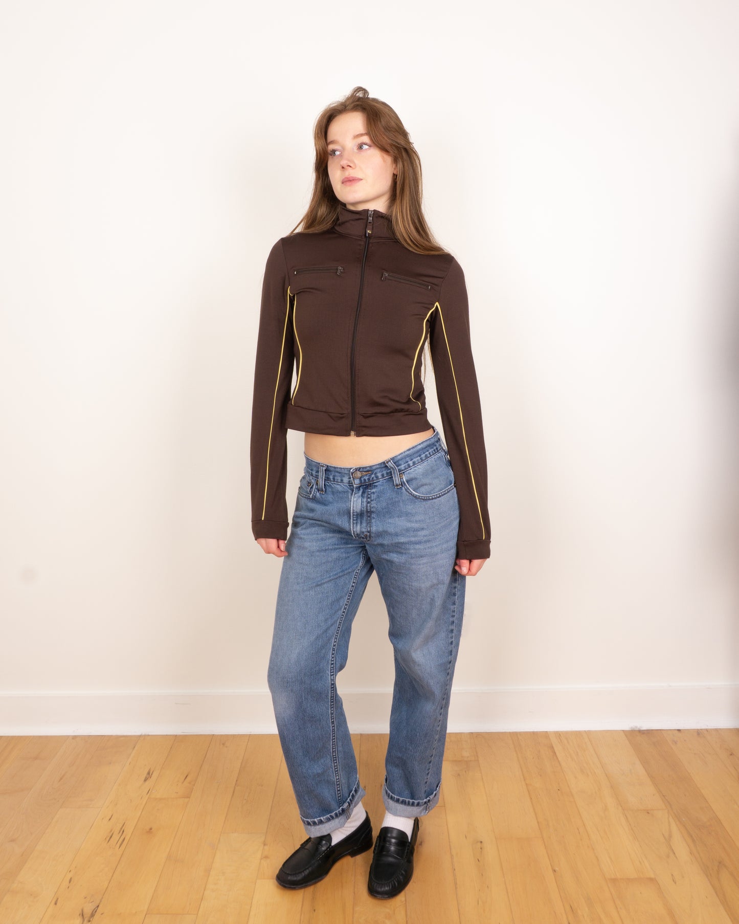 2000s Brown Zip Up - S/M