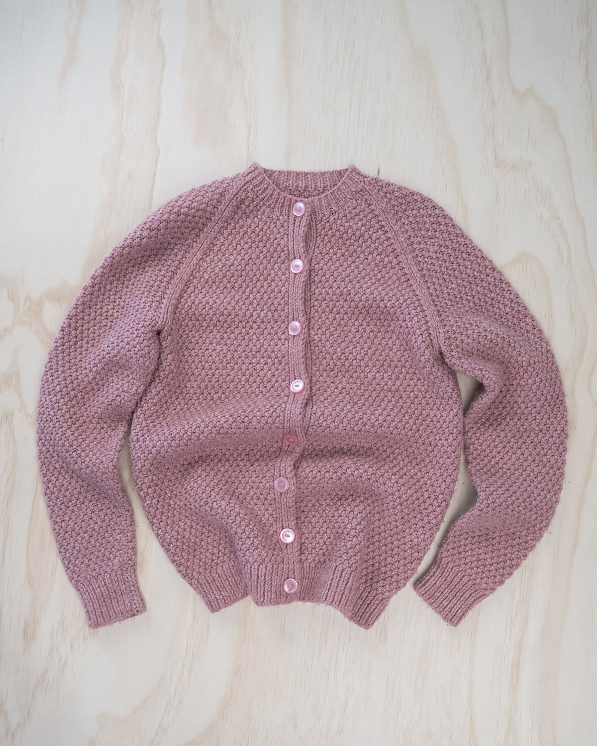Cardigan en maille mauve des années 90 - S