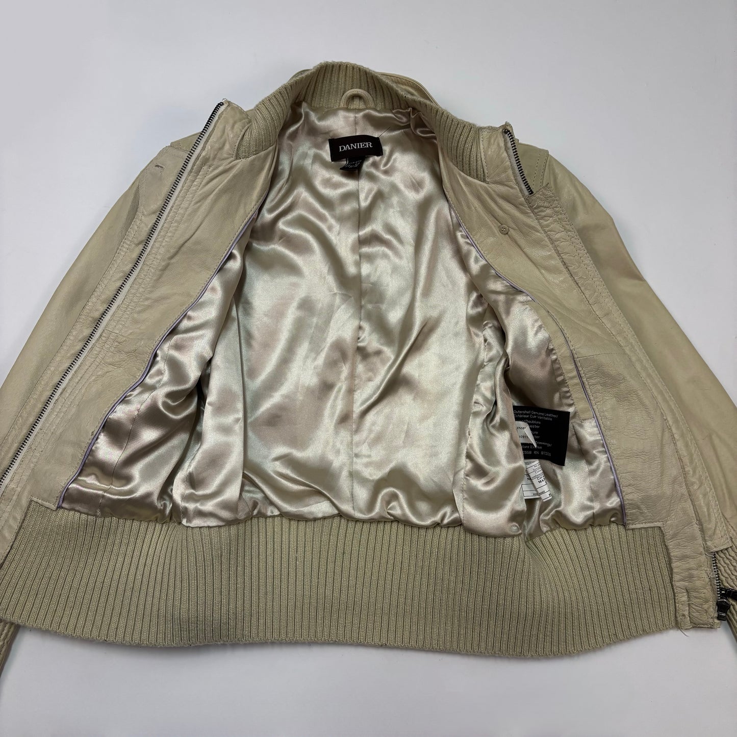 Vintage Danier Cream Leather Jacket -XXS