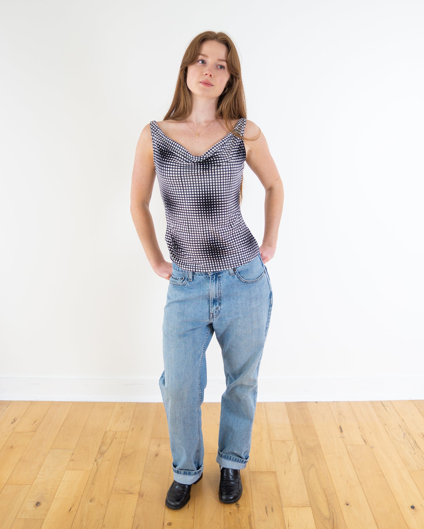 90s Cowl Neck Top - M/L