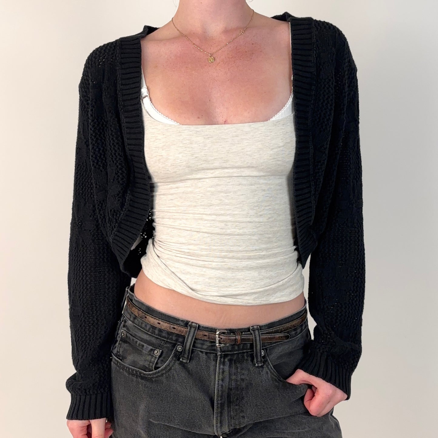 Vintage Knit Bolero Top - S