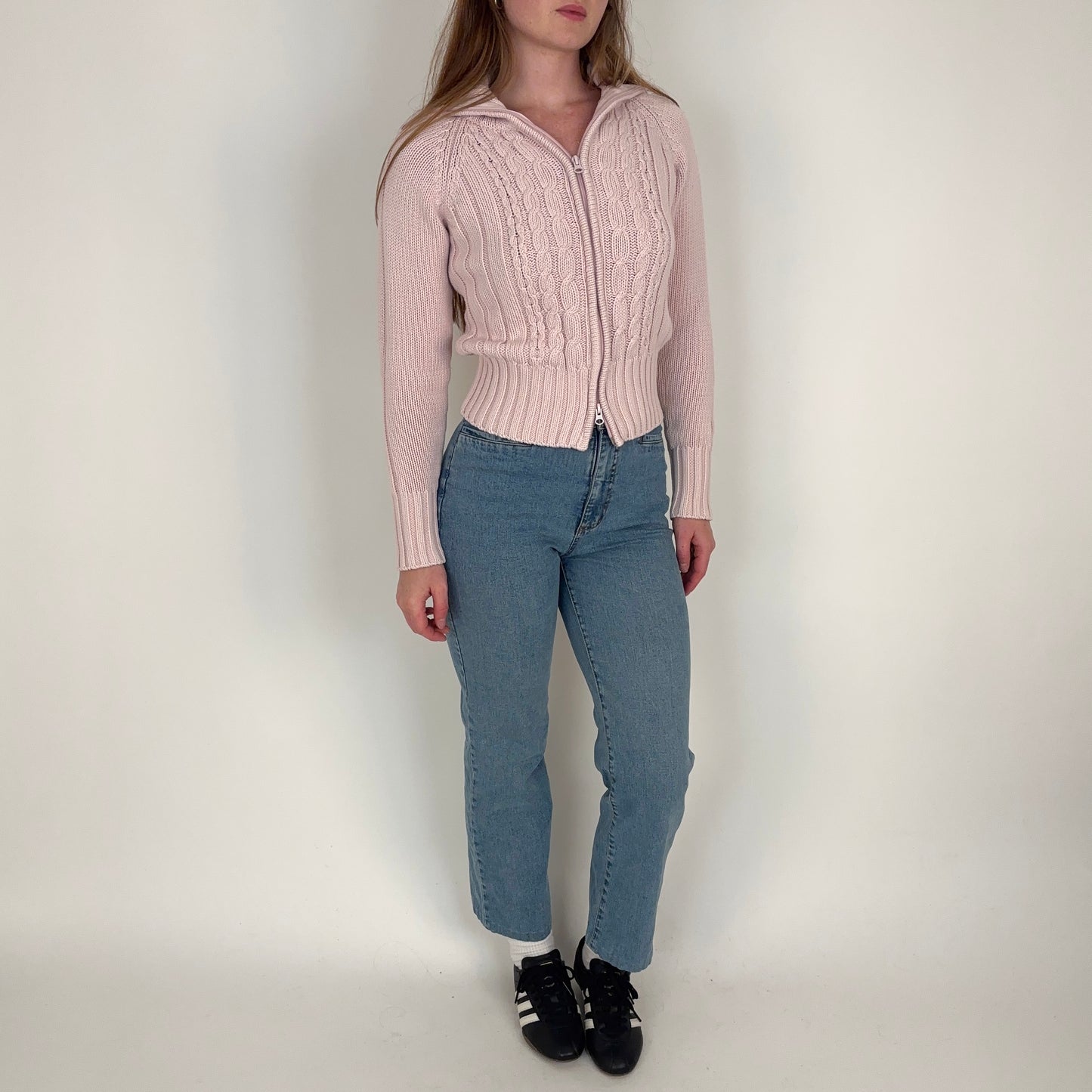 Vintage Pink Double Zip Knit - XS/S