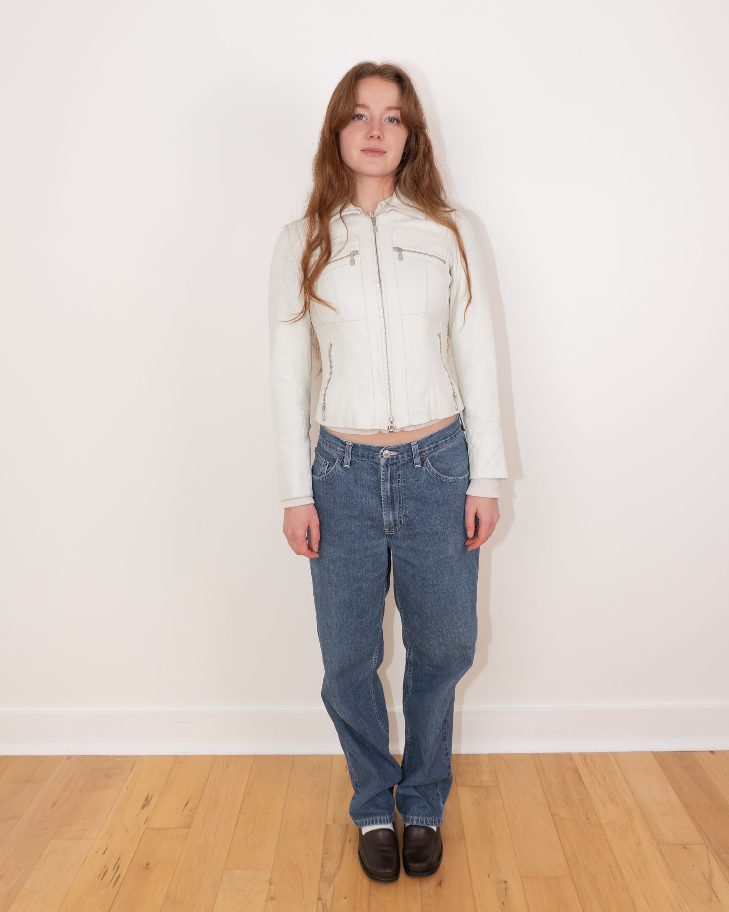 Danier White Leather Jacket - S