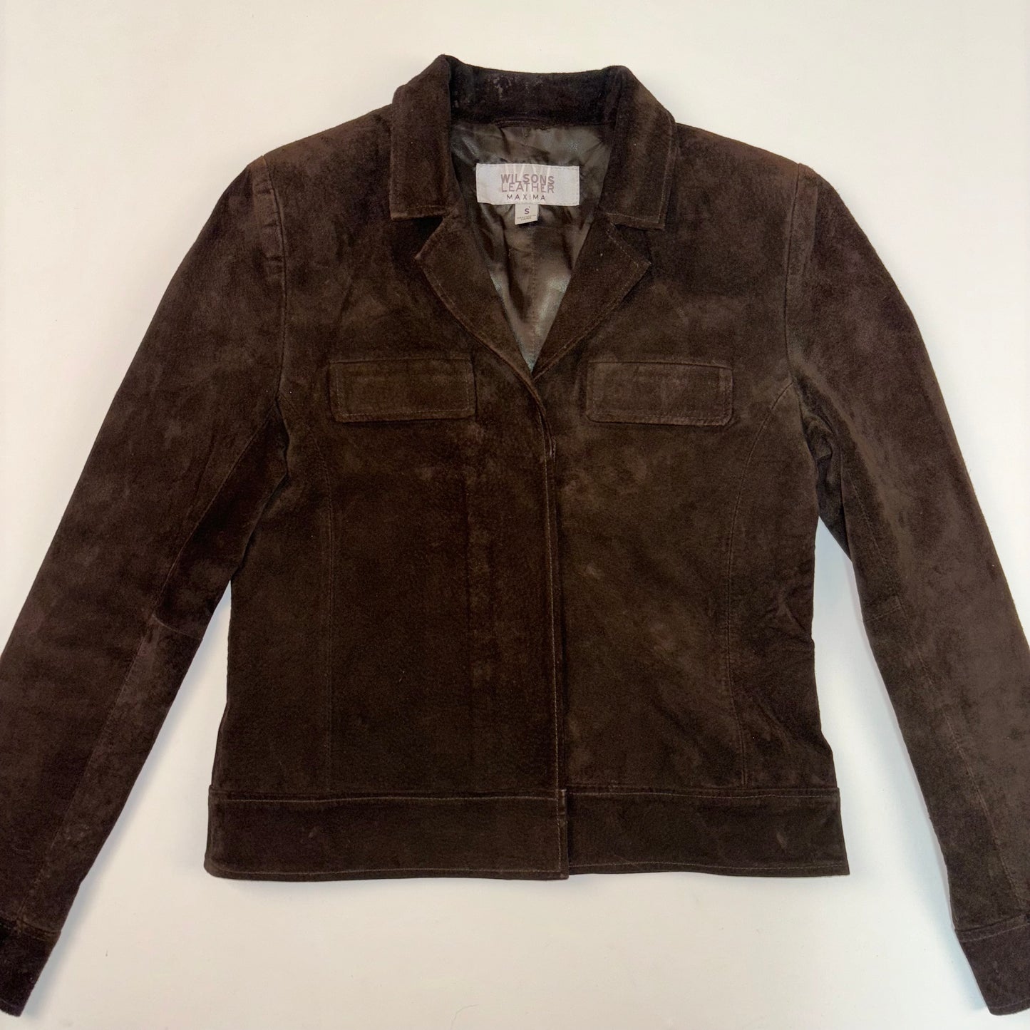 Vintage Brown Suede Leather Jacket - S