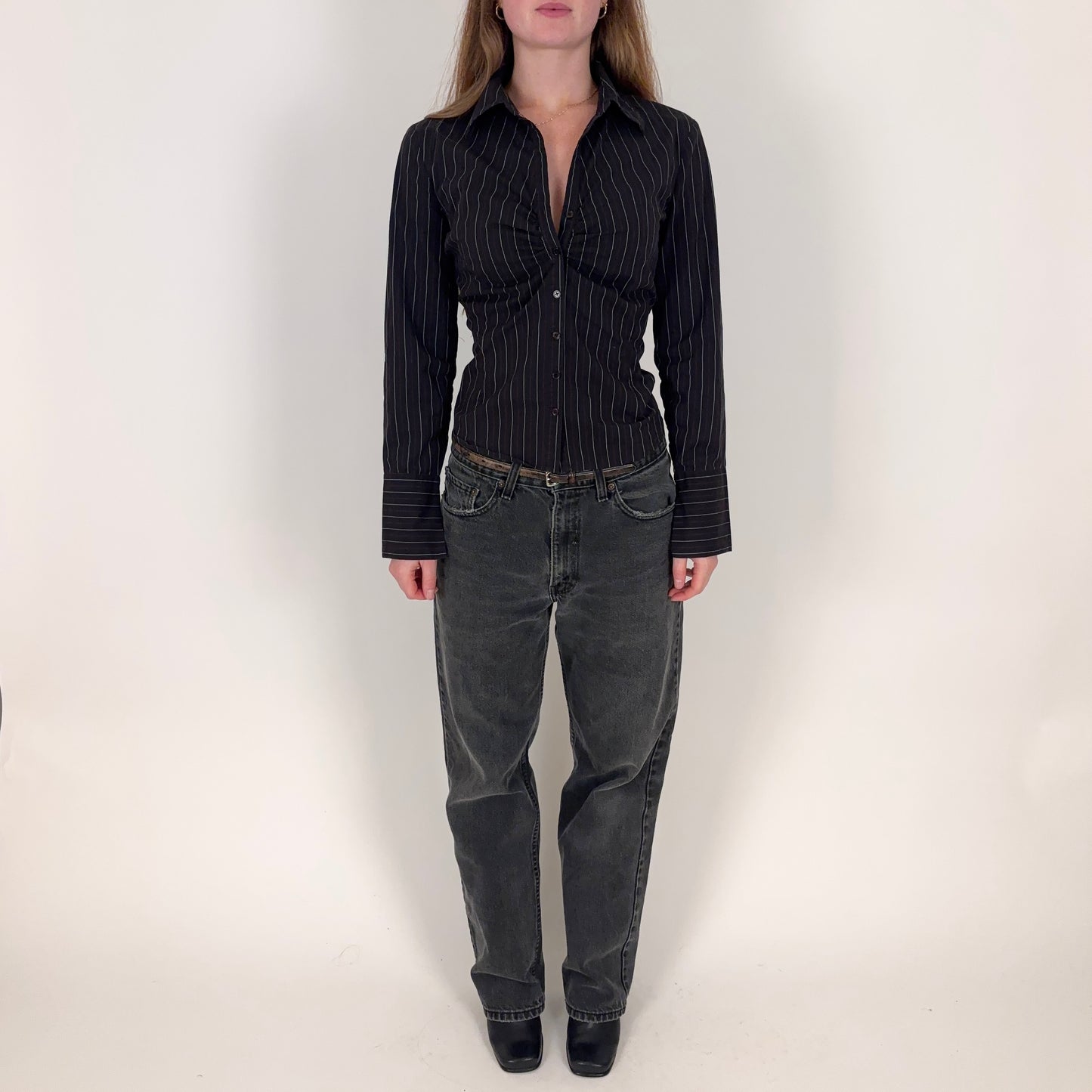 90s RW&CO Stripe Blouse - L