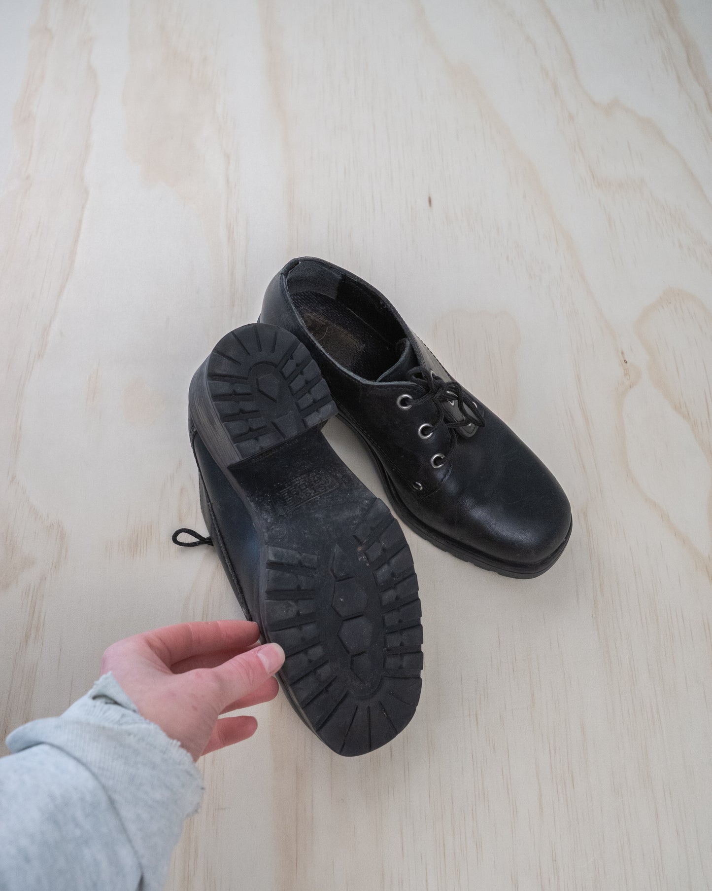 Vintage Square Toe Leather Shoes - 8/8.5
