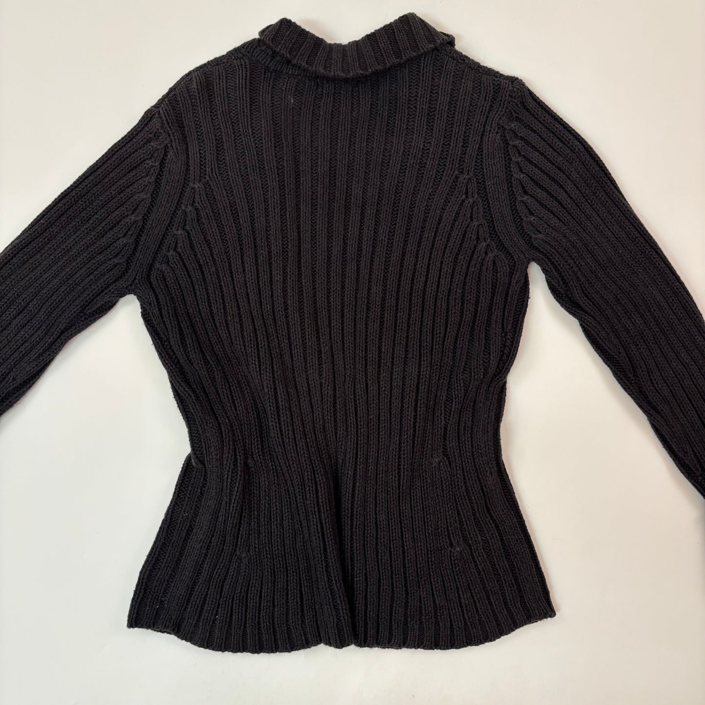90s Thick Buckle Knit Cardigan - S