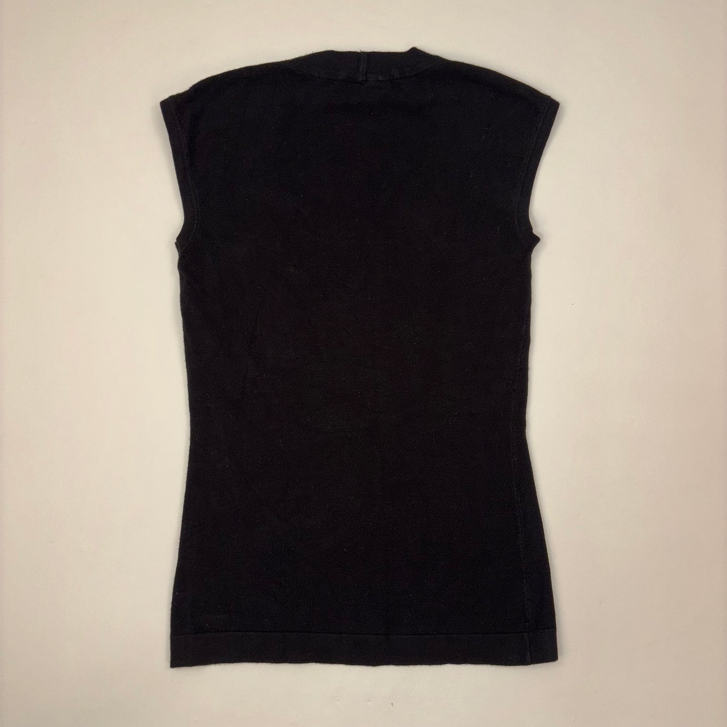 2000s Black Scoop Neck Top - XS