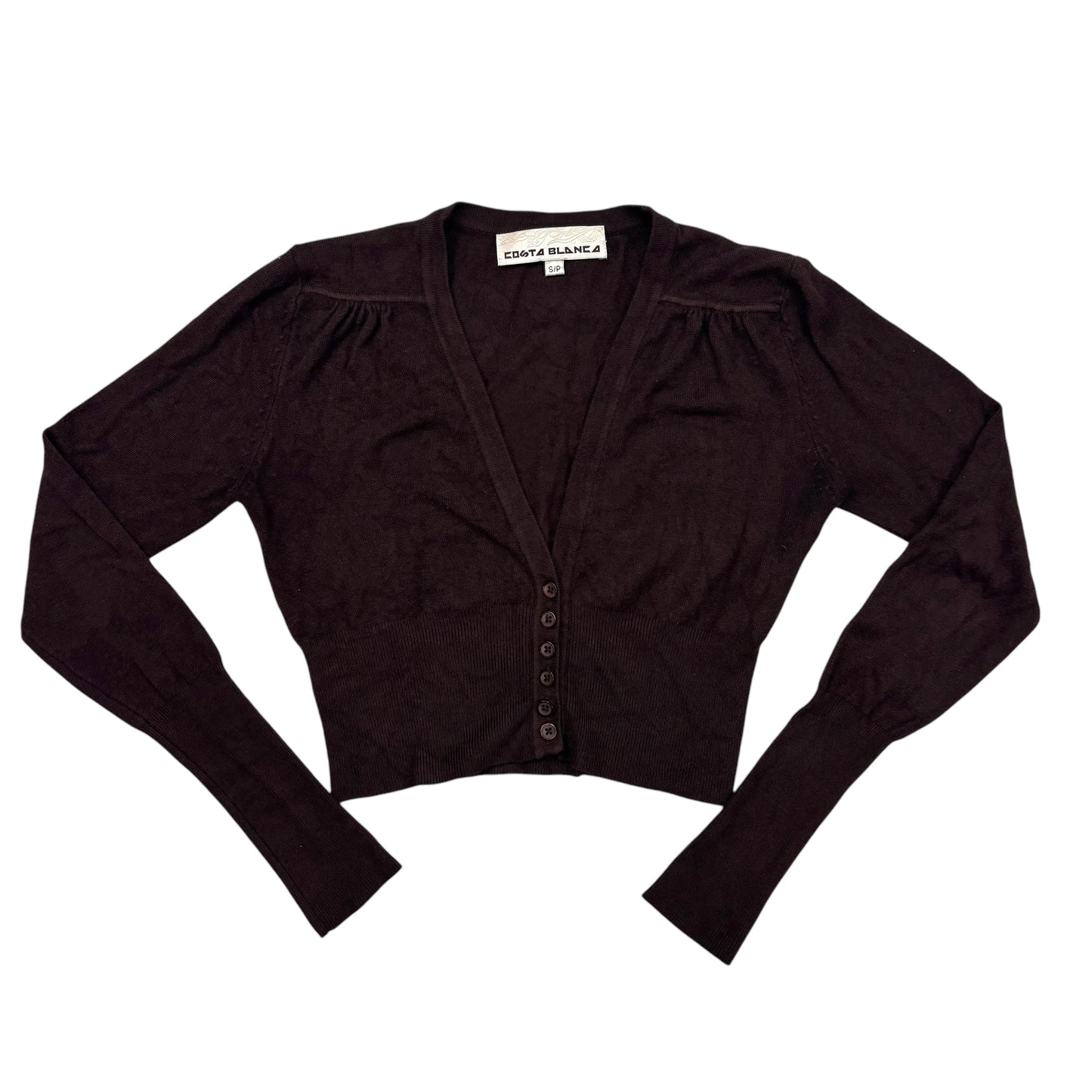 Vintage Chocolate Brown Little Cardigan - S