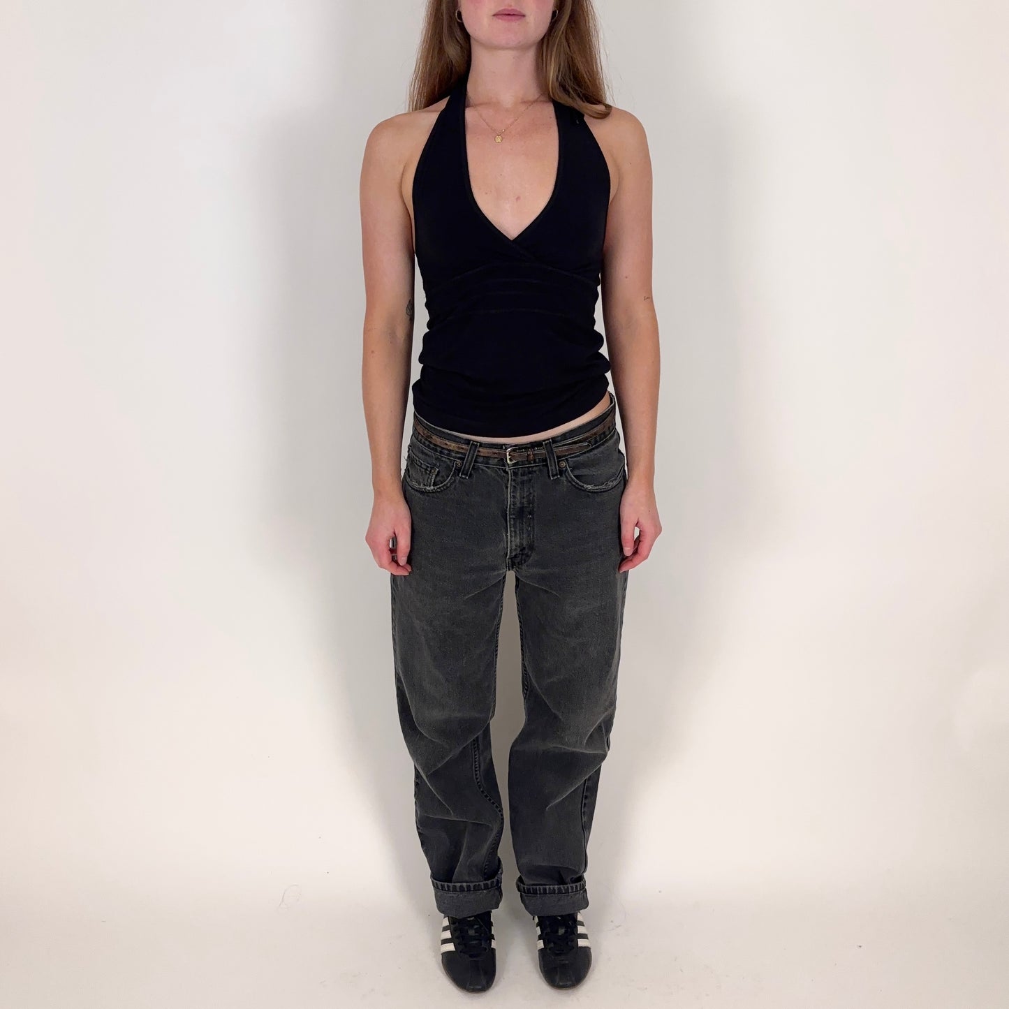 Vintage Black Halter Top - S