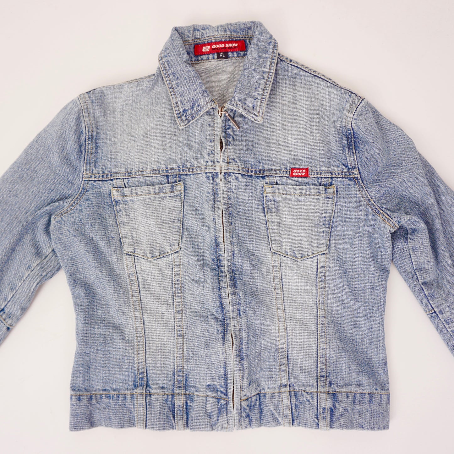 Vintage Zip Up Denim Jacket - S/M