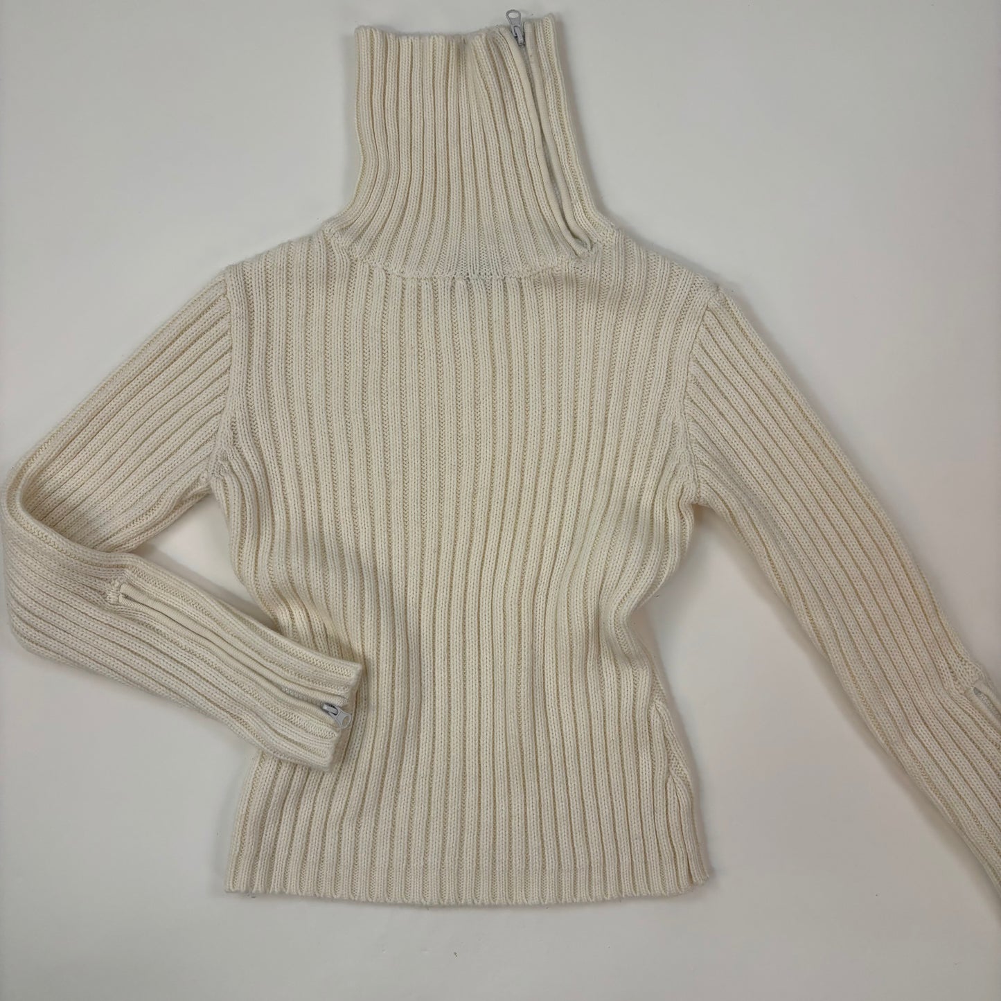 90s Thick Knit Cream Sweater - S