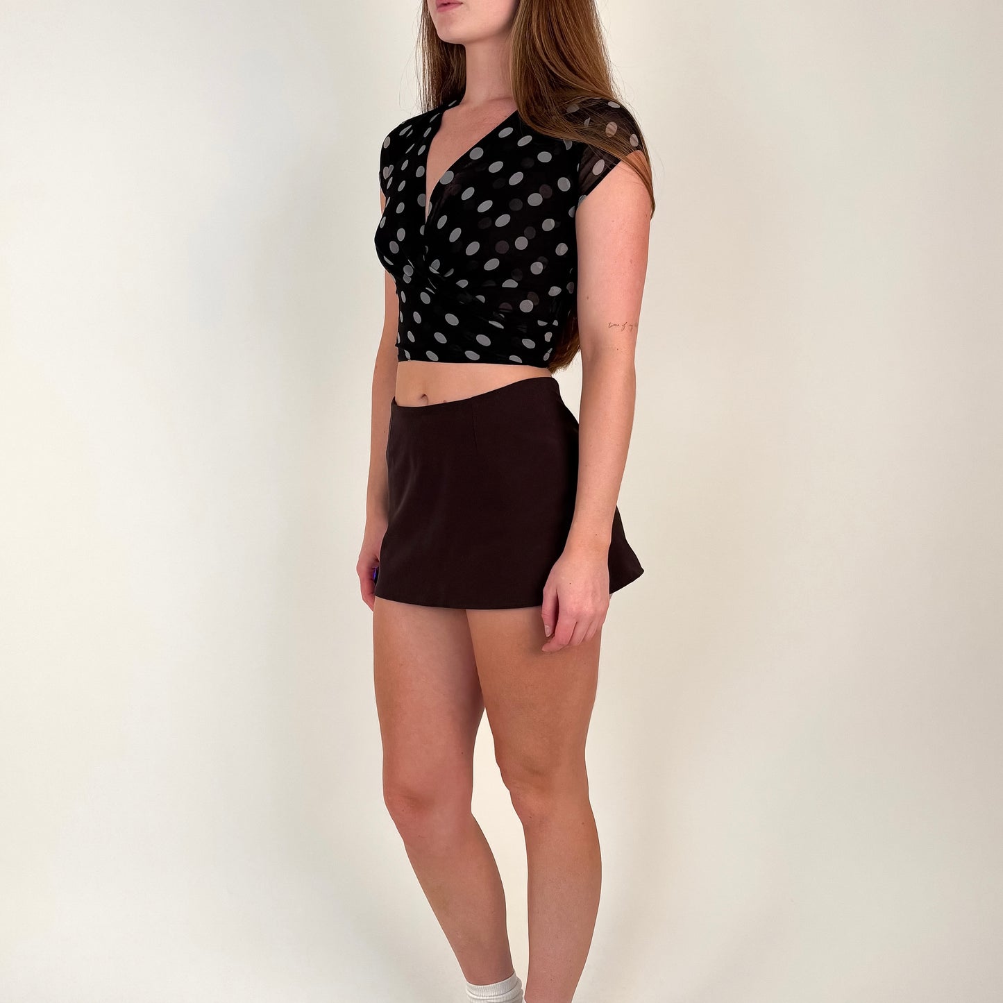 Vintage Polka Dot Dynamite Wrap Top - XS