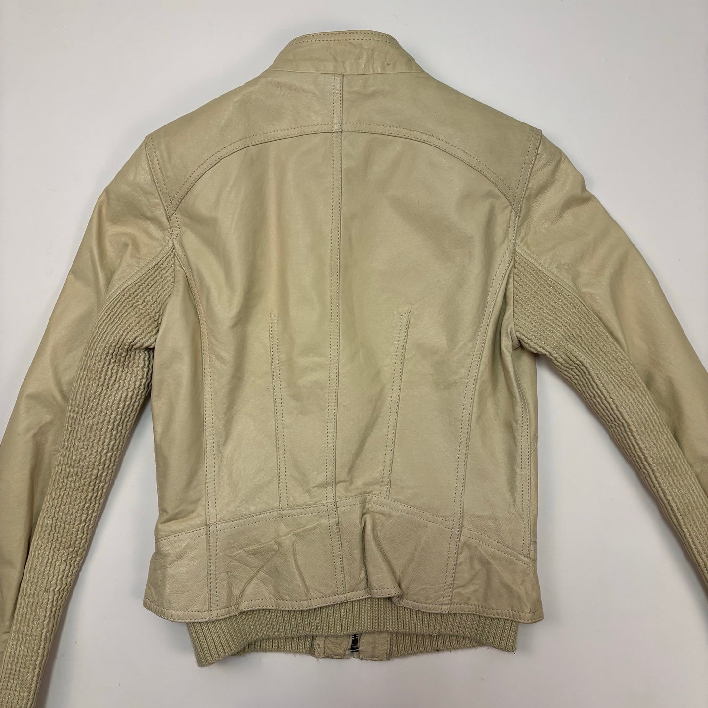 Vintage Danier Cream Leather Jacket -XXS