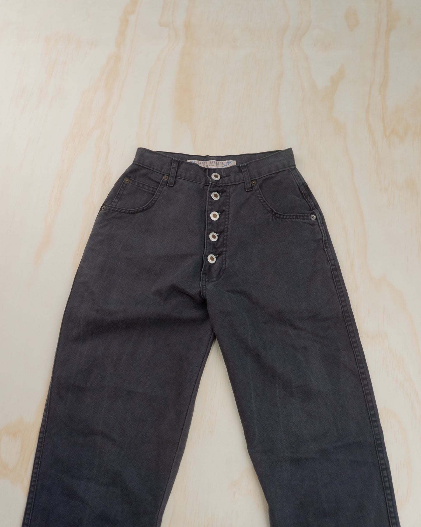 Vintage High Waisted Dark Grey Pants - 24/25