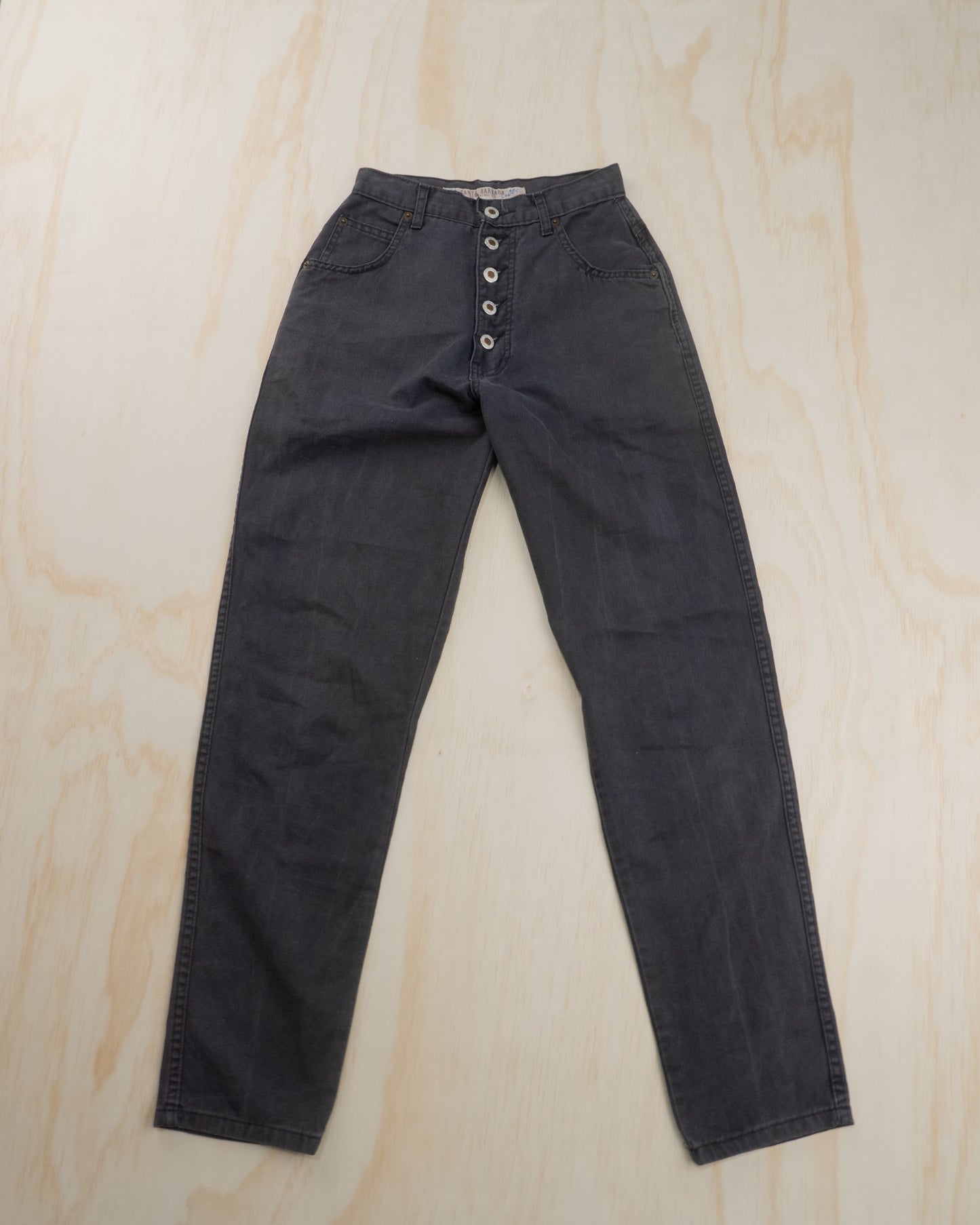 Vintage High Waisted Dark Grey Pants - 24/25