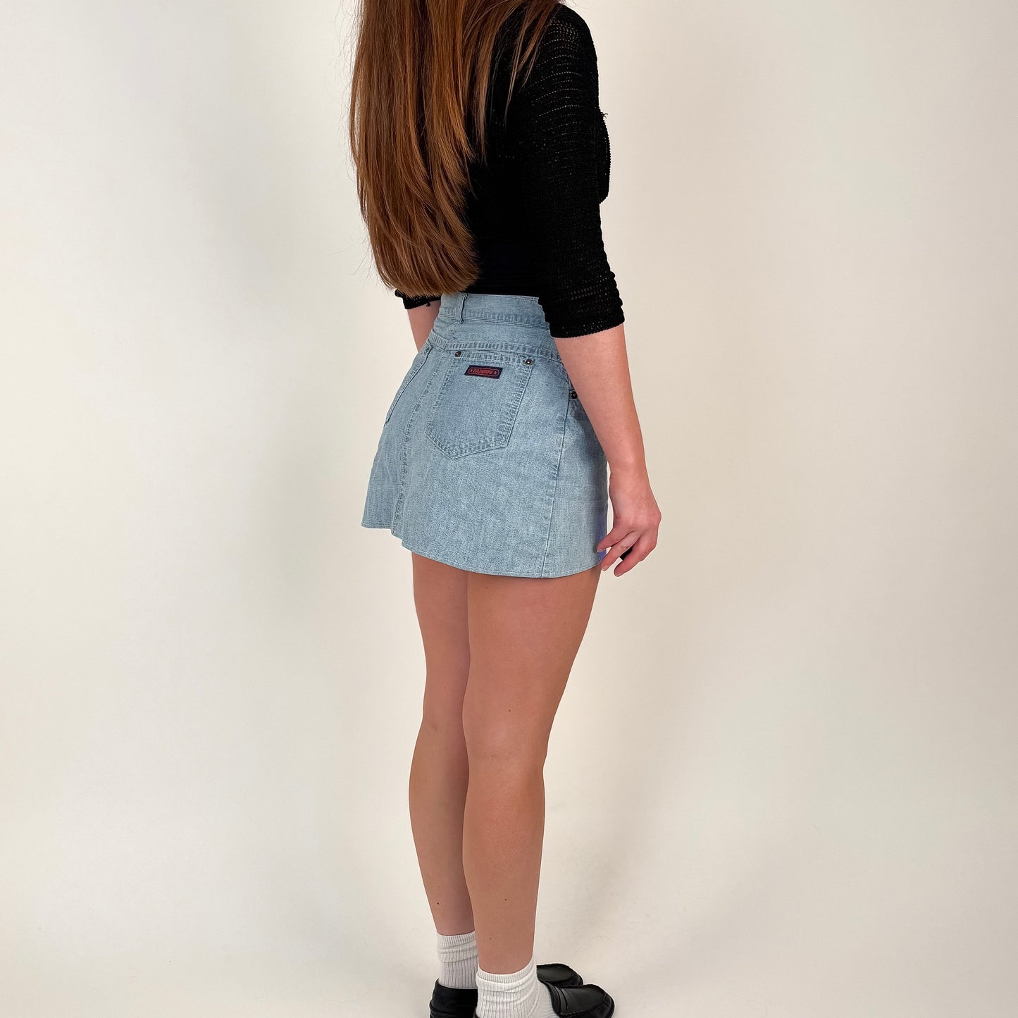 Vintage Light Denim Mini Skirt - 26