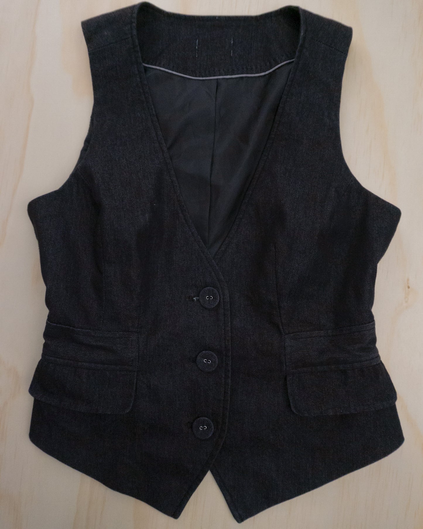 2000s Dark Wash Denim Vest - XS/S