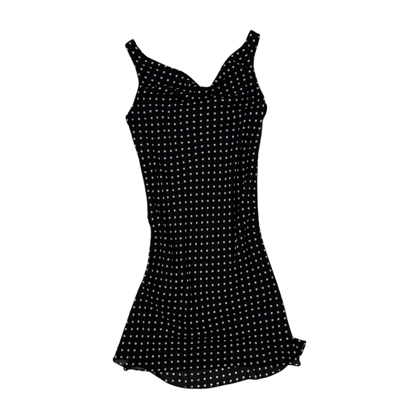Vintage Polka Dot Cowl Neck Dress - M