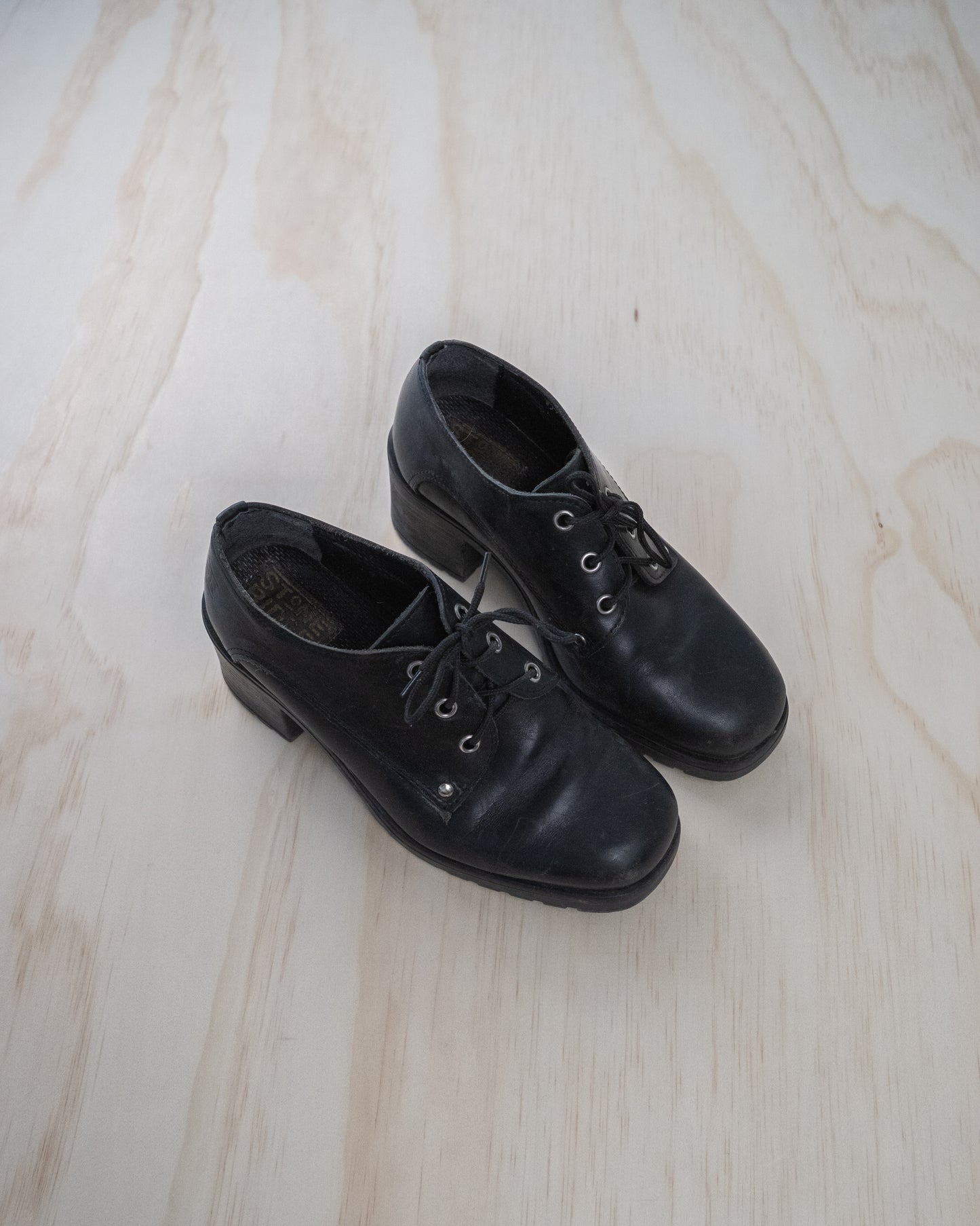 Vintage Square Toe Leather Shoes - 8/8.5