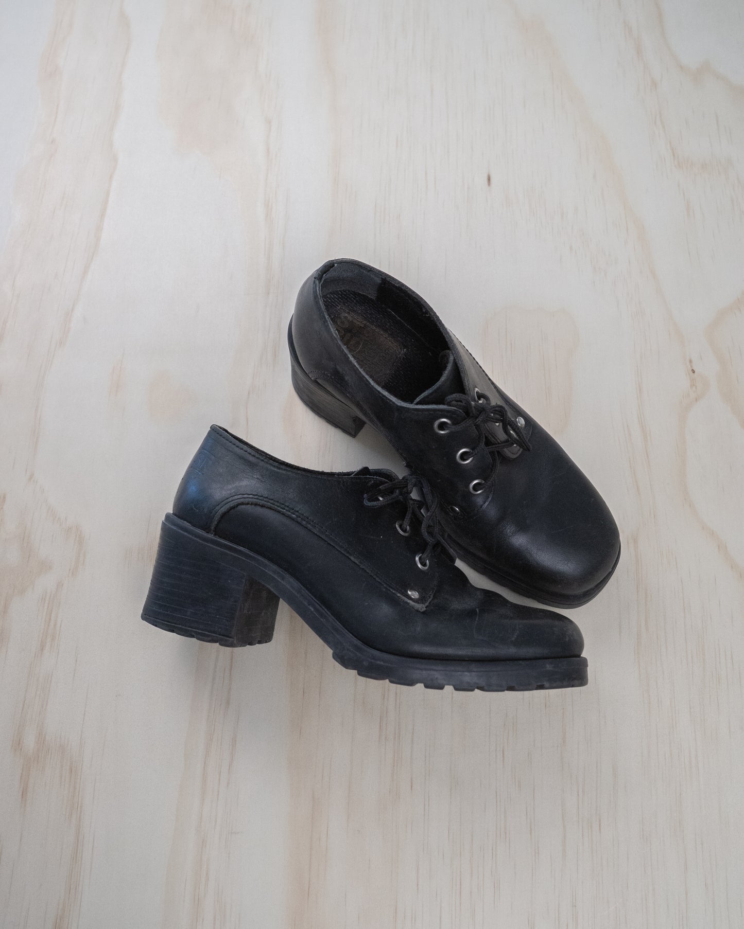 Vintage Square Toe Leather Shoes - 8/8.5