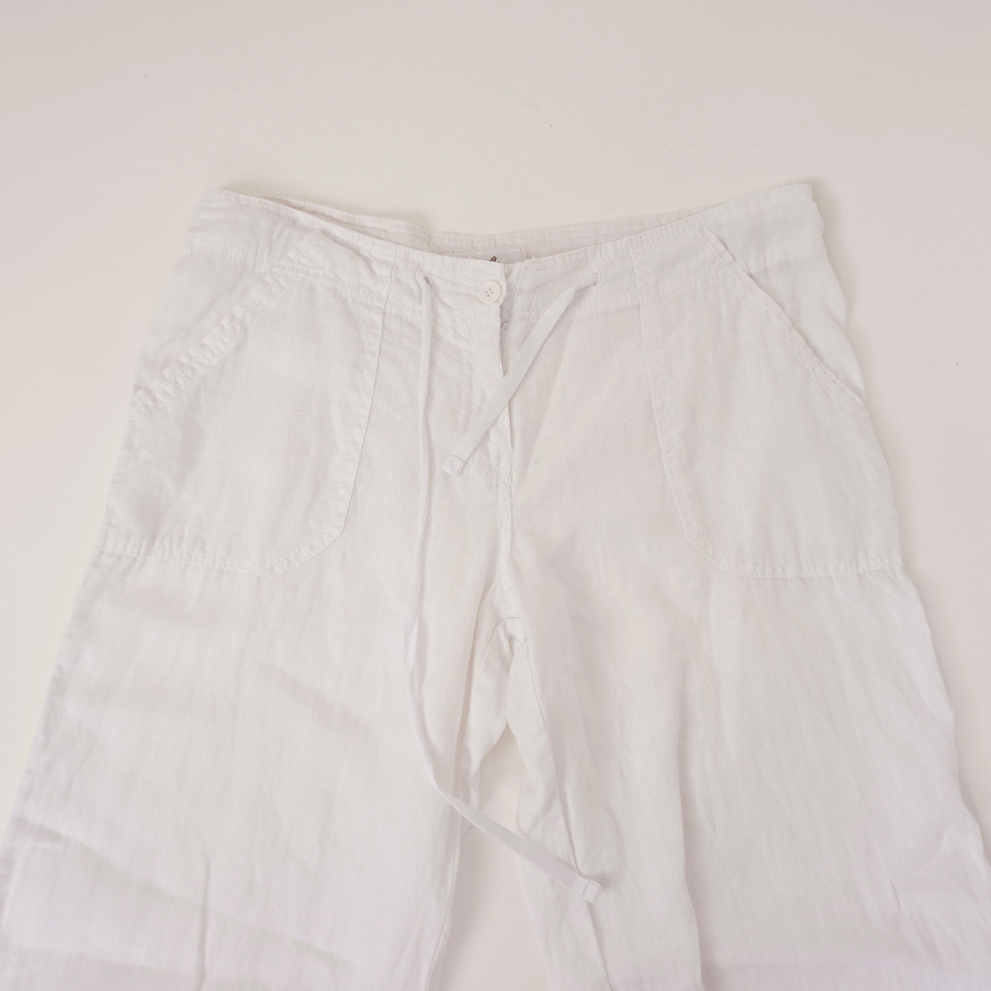 90s White Linen Pants - 28