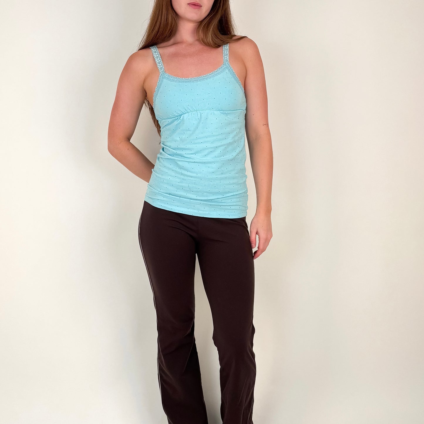 Vintage Blue Polka Dot Tank - S/M