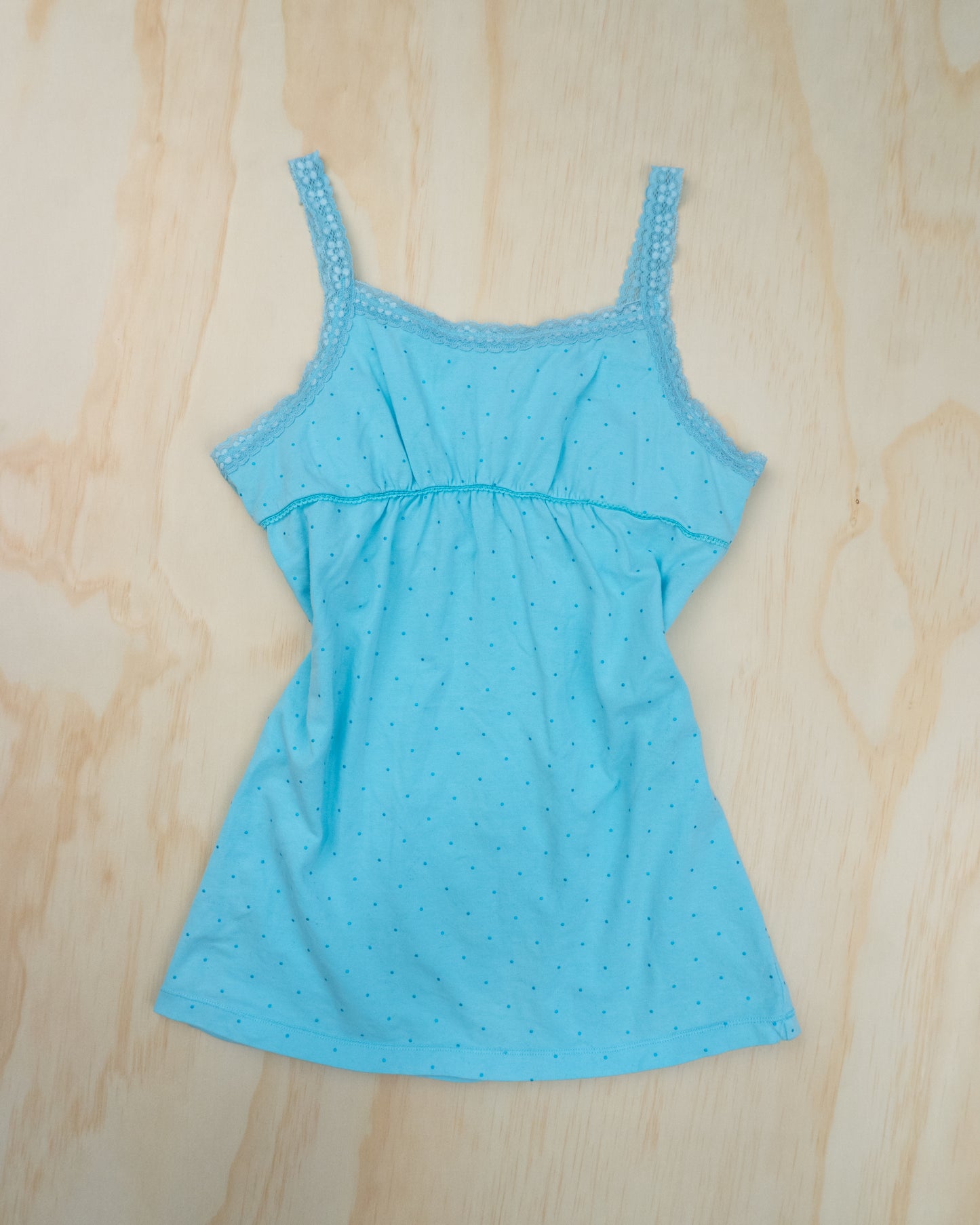Vintage Blue Polka Dot Tank - S/M