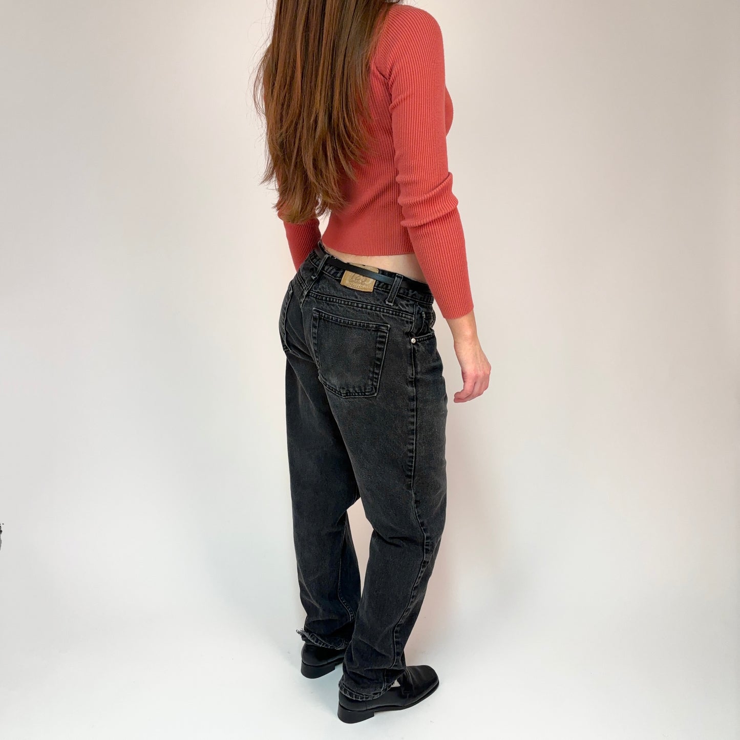 Vintage Baggy Black Jeans - 34