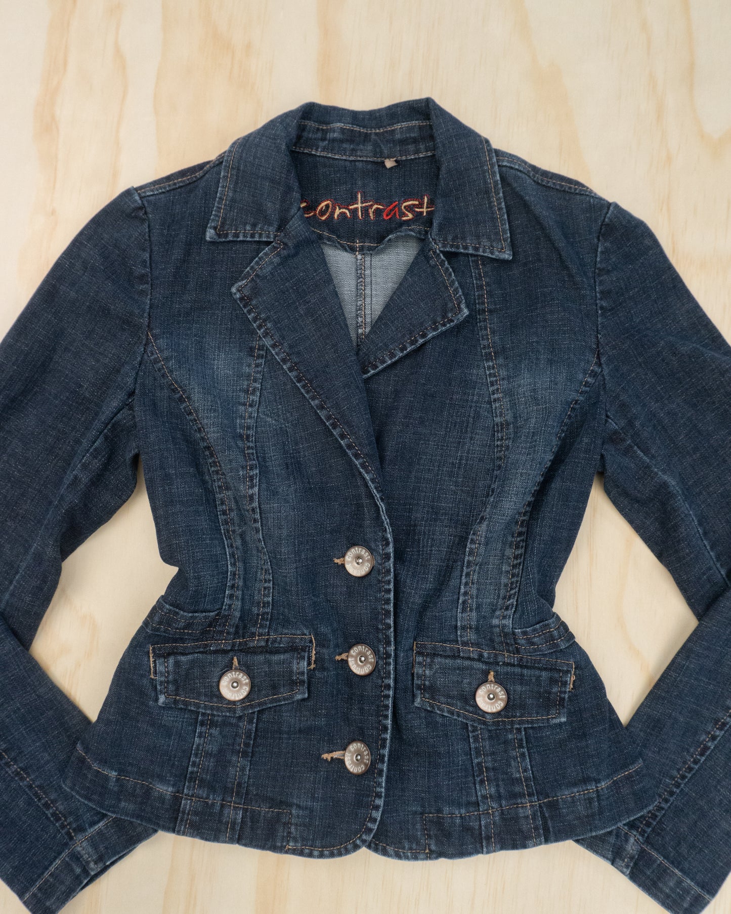 Vintage Denim Blazer Jacket - S