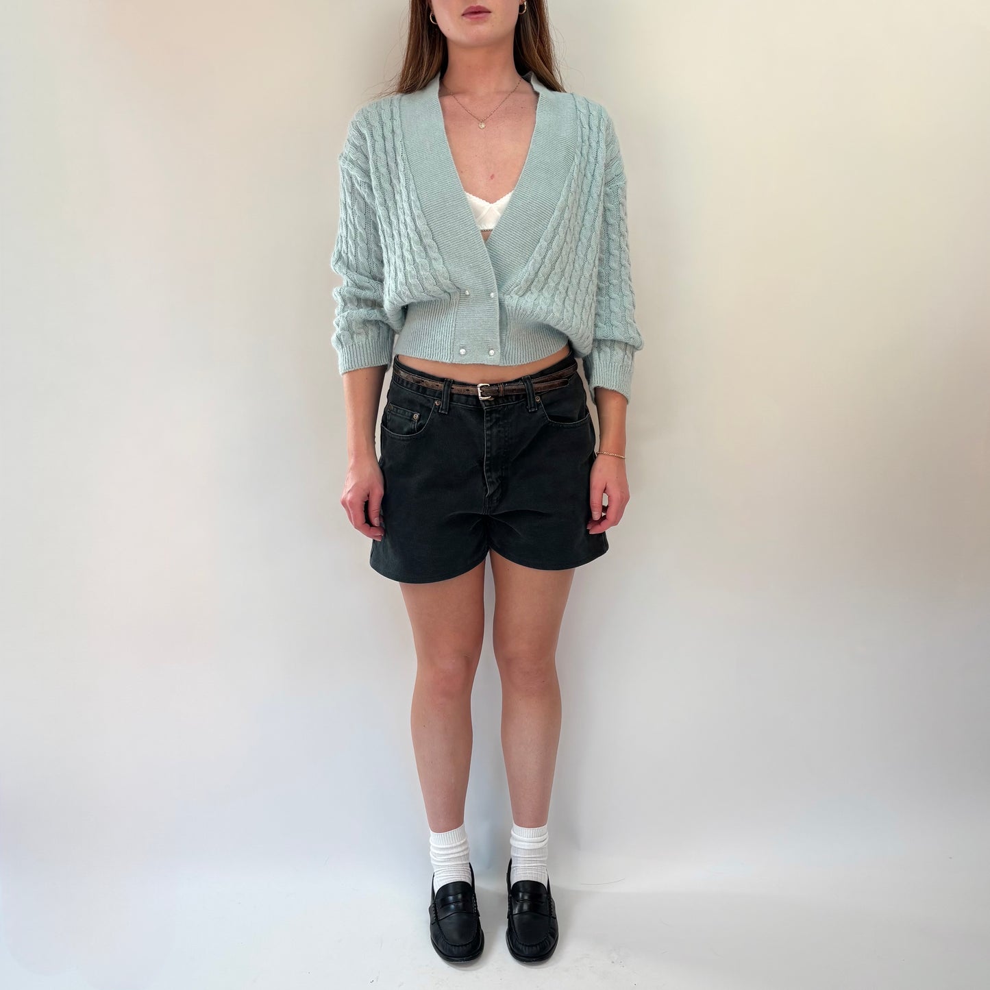Vintage Quarter Sleeve Cardigan - M