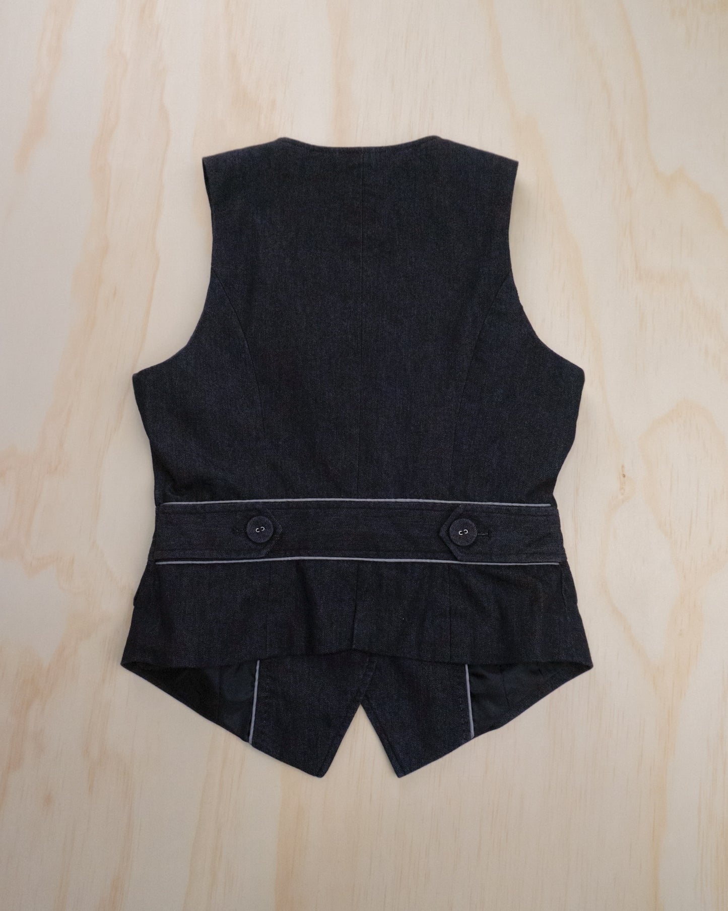 2000s Dark Wash Denim Vest - XS/S