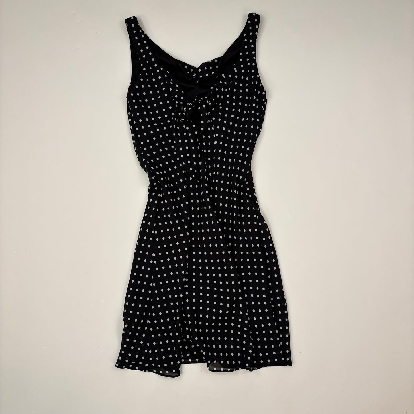 Vintage Polka Dot Cowl Neck Dress - M