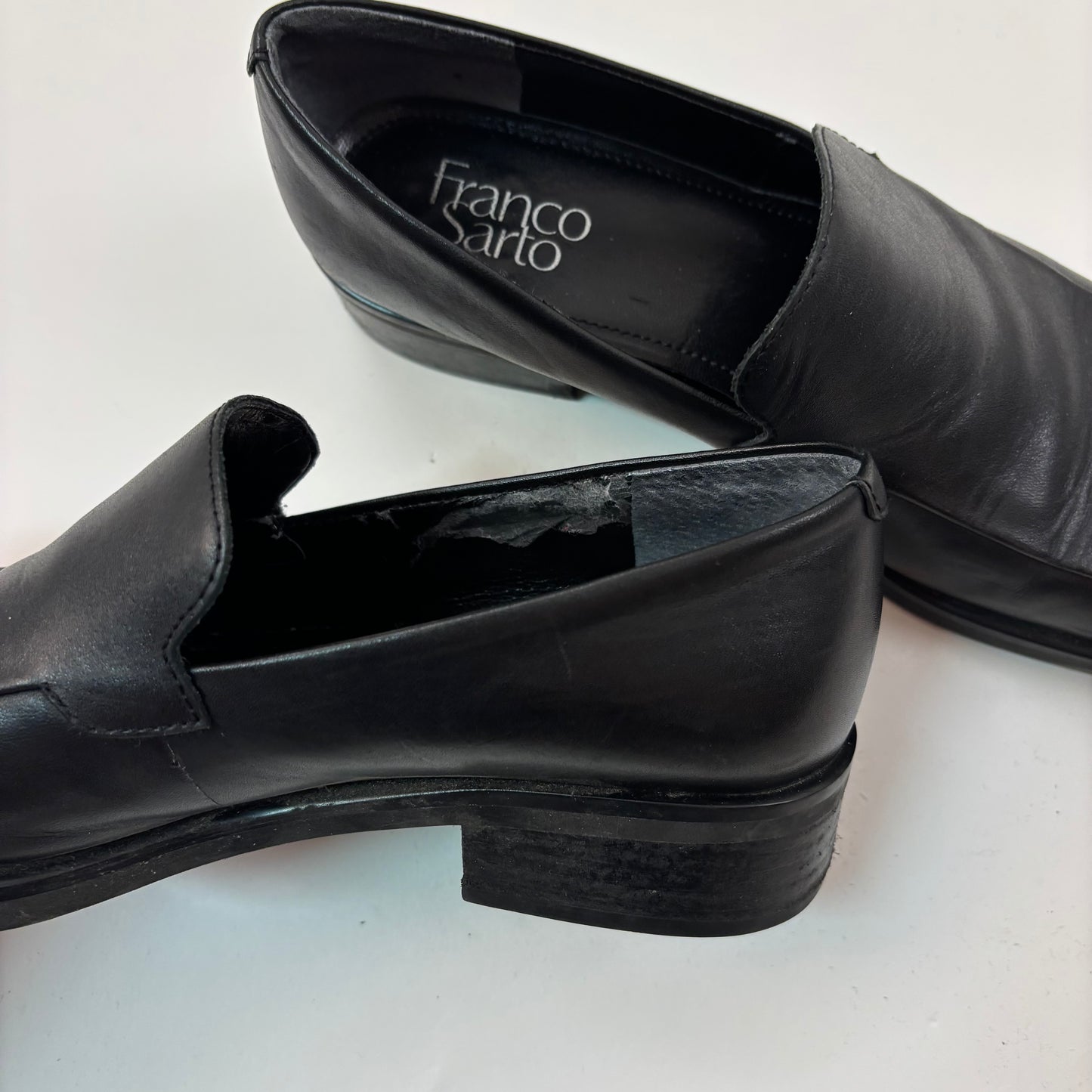 Vintage Leather Square Toe Loafers - 7