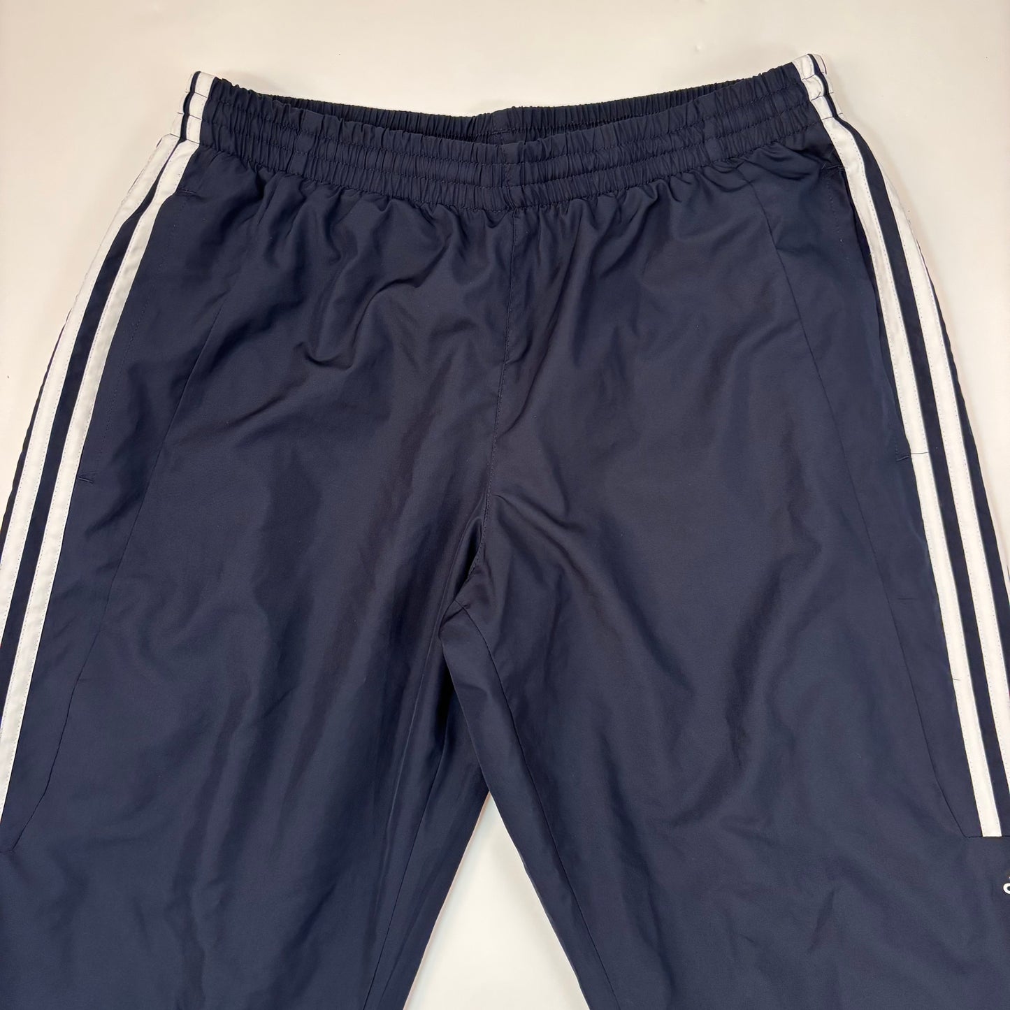 90s Adidas Navy Blue Baggy Track Pants - M