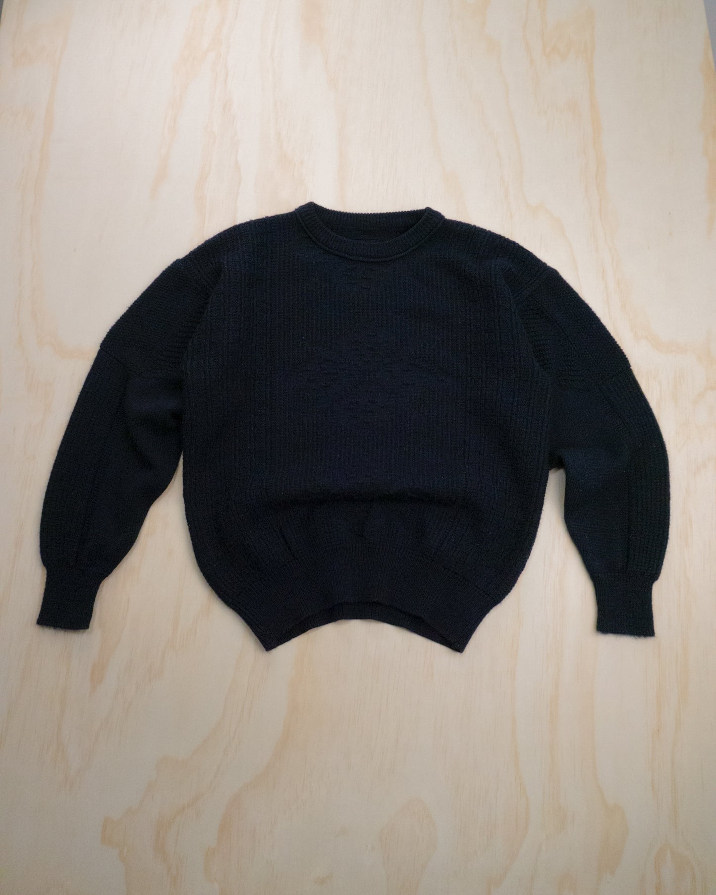 90s Boxy Navy Knit Sweater - M/L